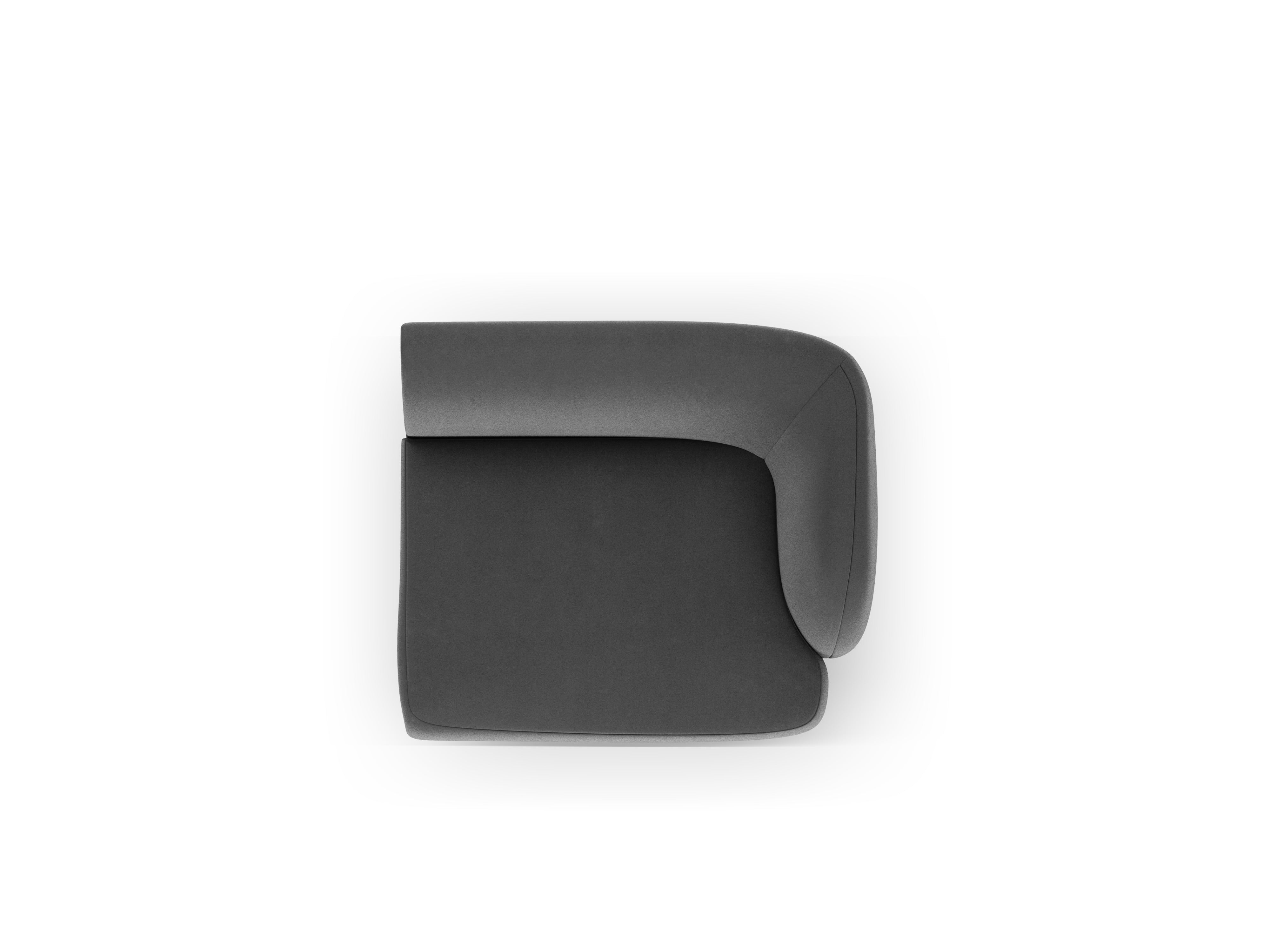 Sofá modulární sametová MILEY - pravostranný modul šedý