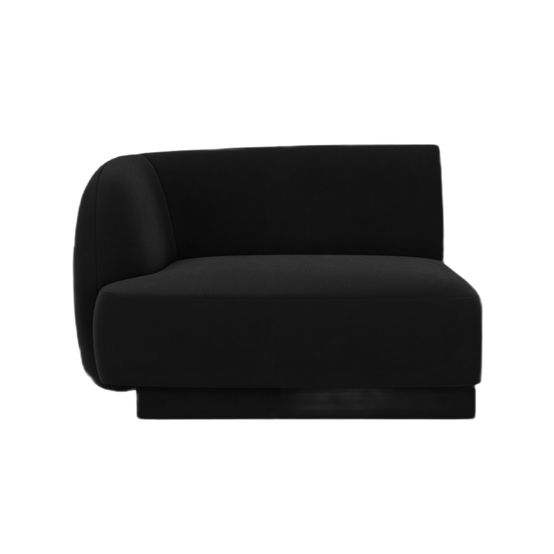 Velvet modular sofa MILEY - left-side module black