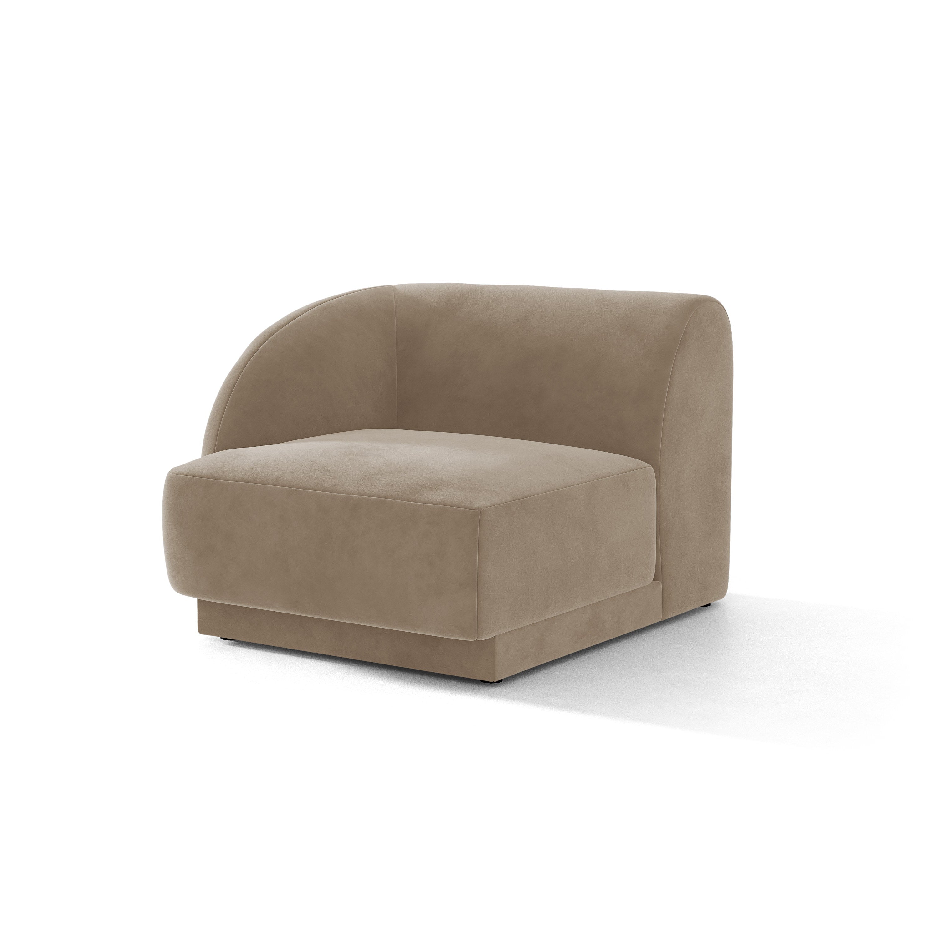 Sofa modulární sametová MILEY - modul levostranný cappuccino