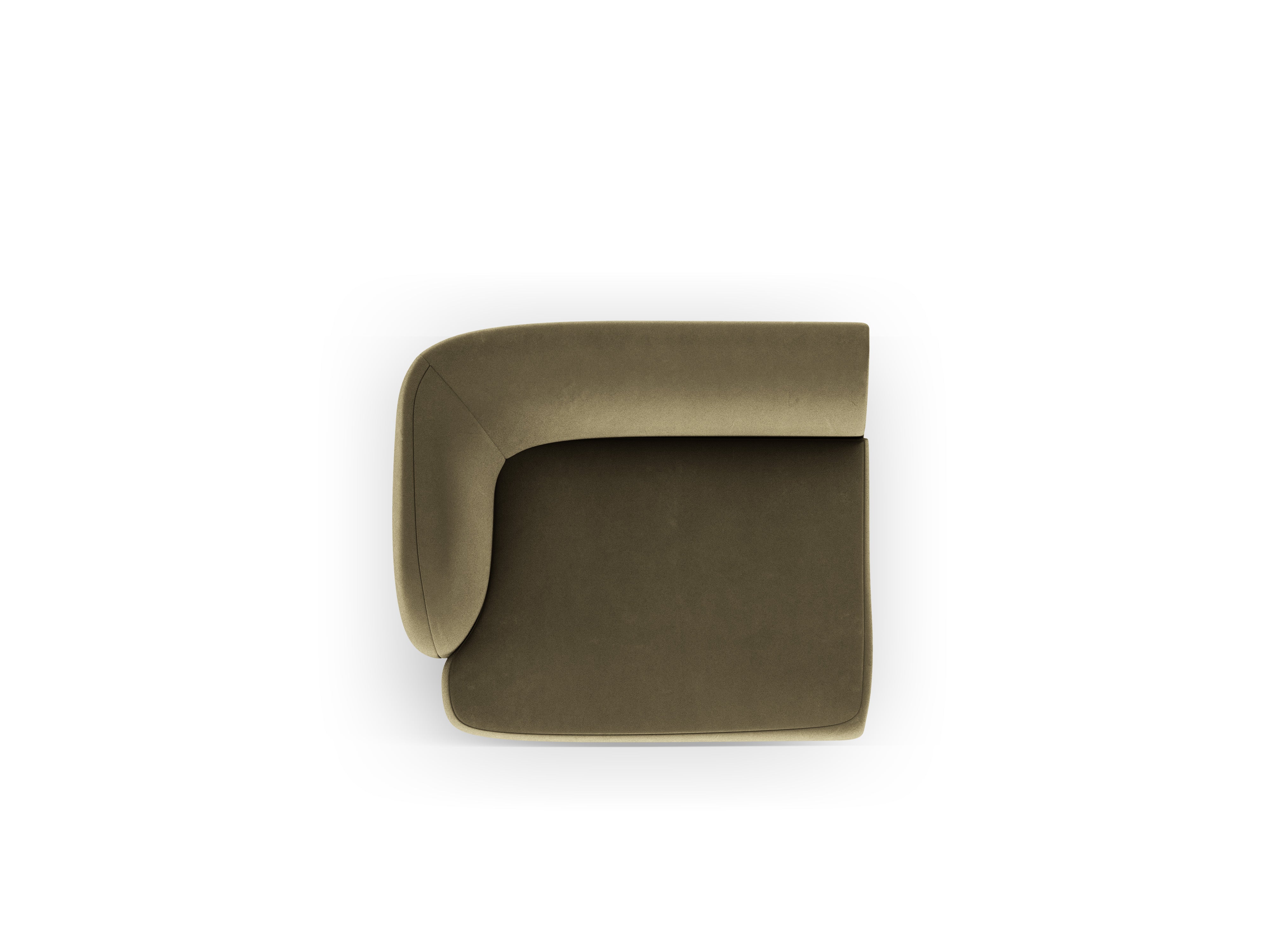 Sofá modulární sametové MILEY - modul levostranný zelený