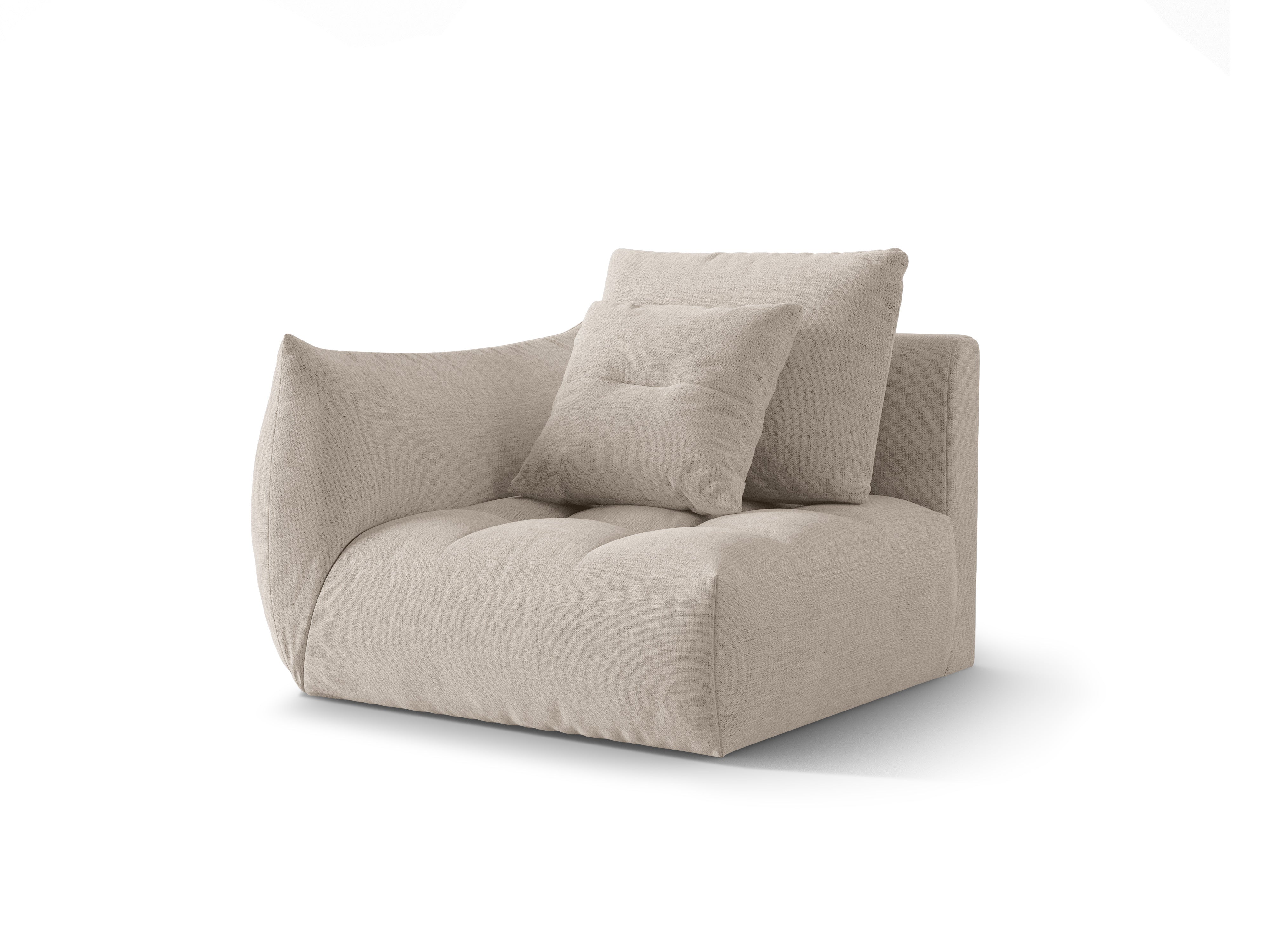 Sofa modułowa BLOOM - element lewostronny ciemnobeżowy szenil