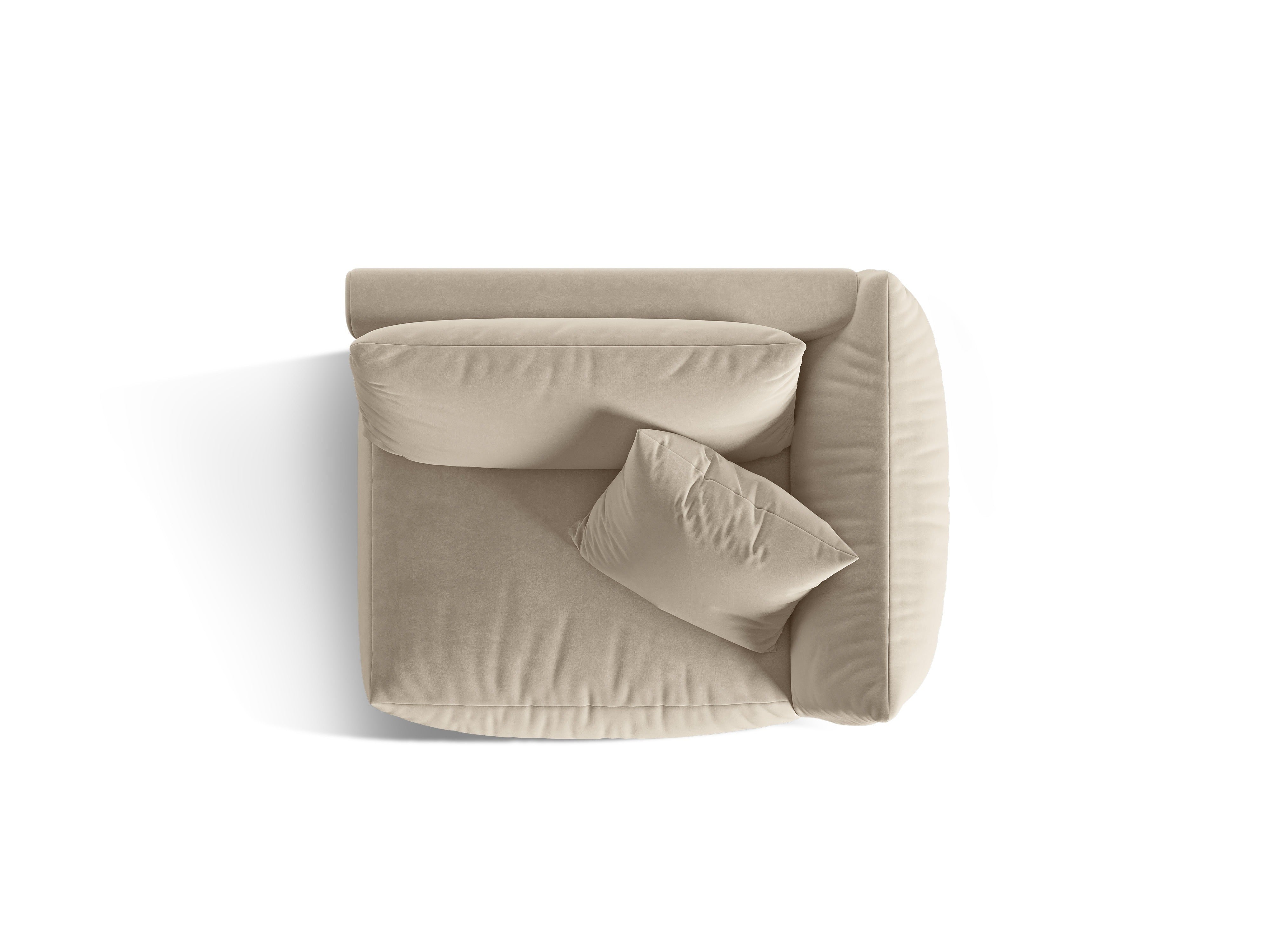 CHRIS velvet modular sofa - wide right-side element ecru