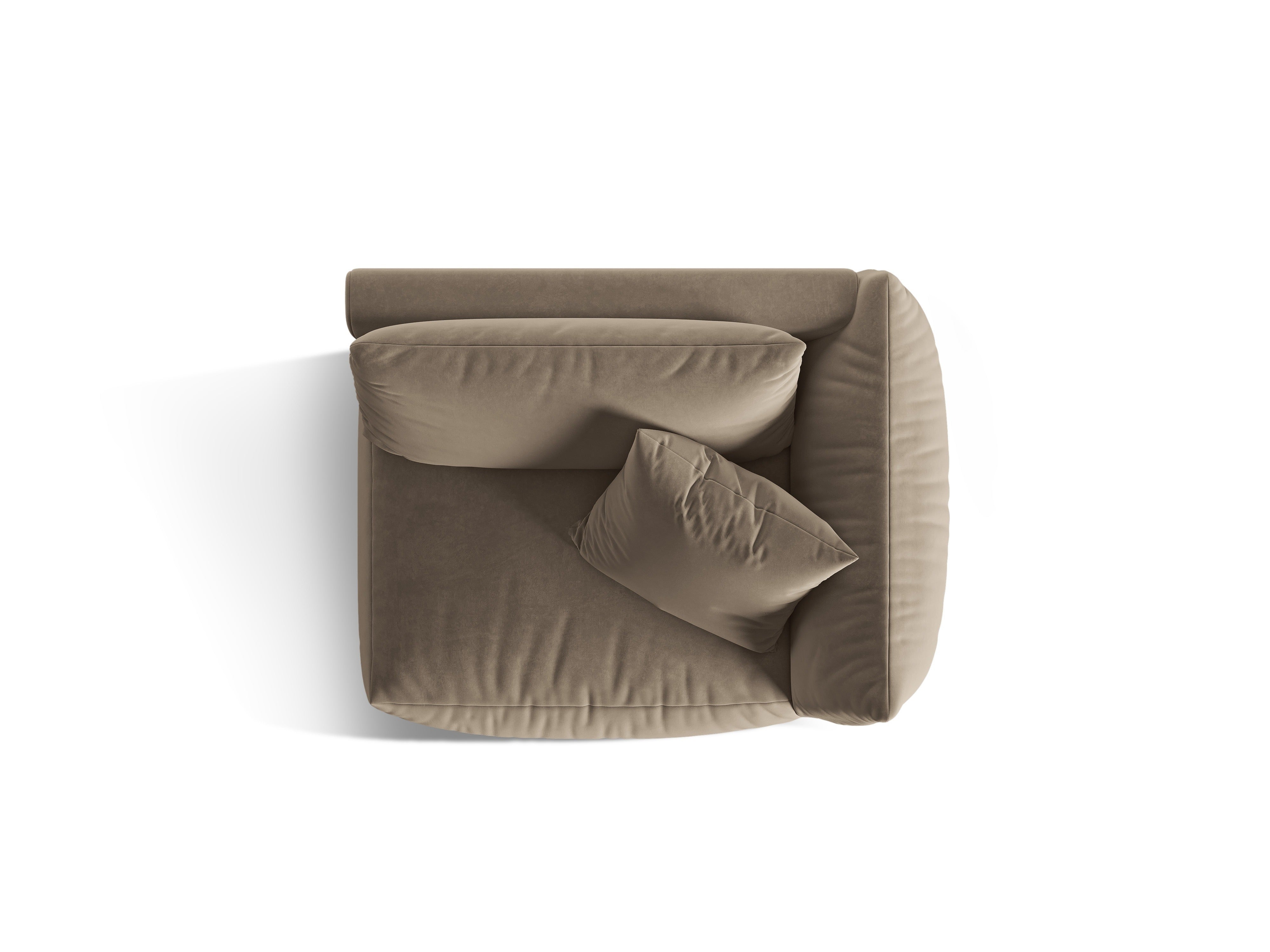 Sofá modulární sametová CHRIS - pravý prvek světle hnědý