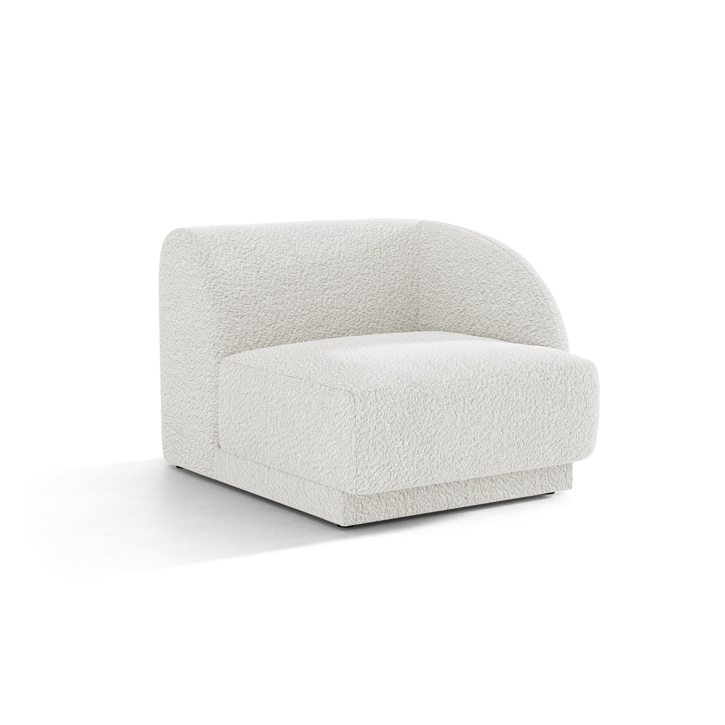 Sofa modulární MILEY - pravostranný modul bílý boucle