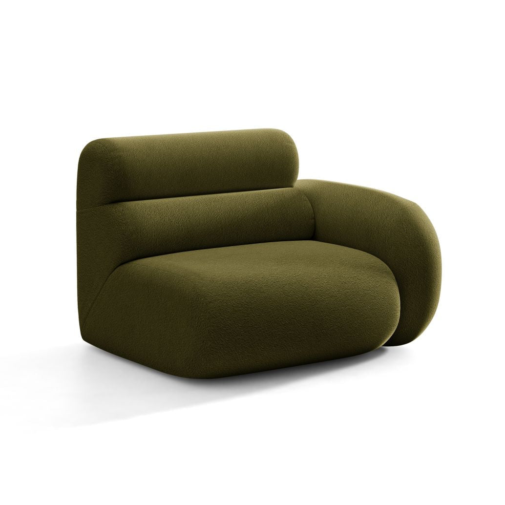 Sofa modulární NEO - pravý modul v olivovém bouclé.