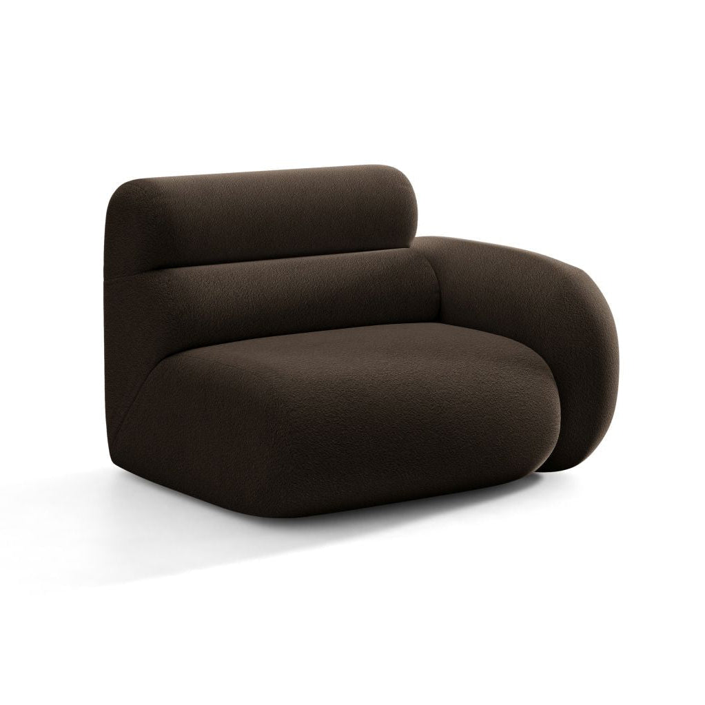 Sofa modulární NEO - pravý modul hnědý boucle