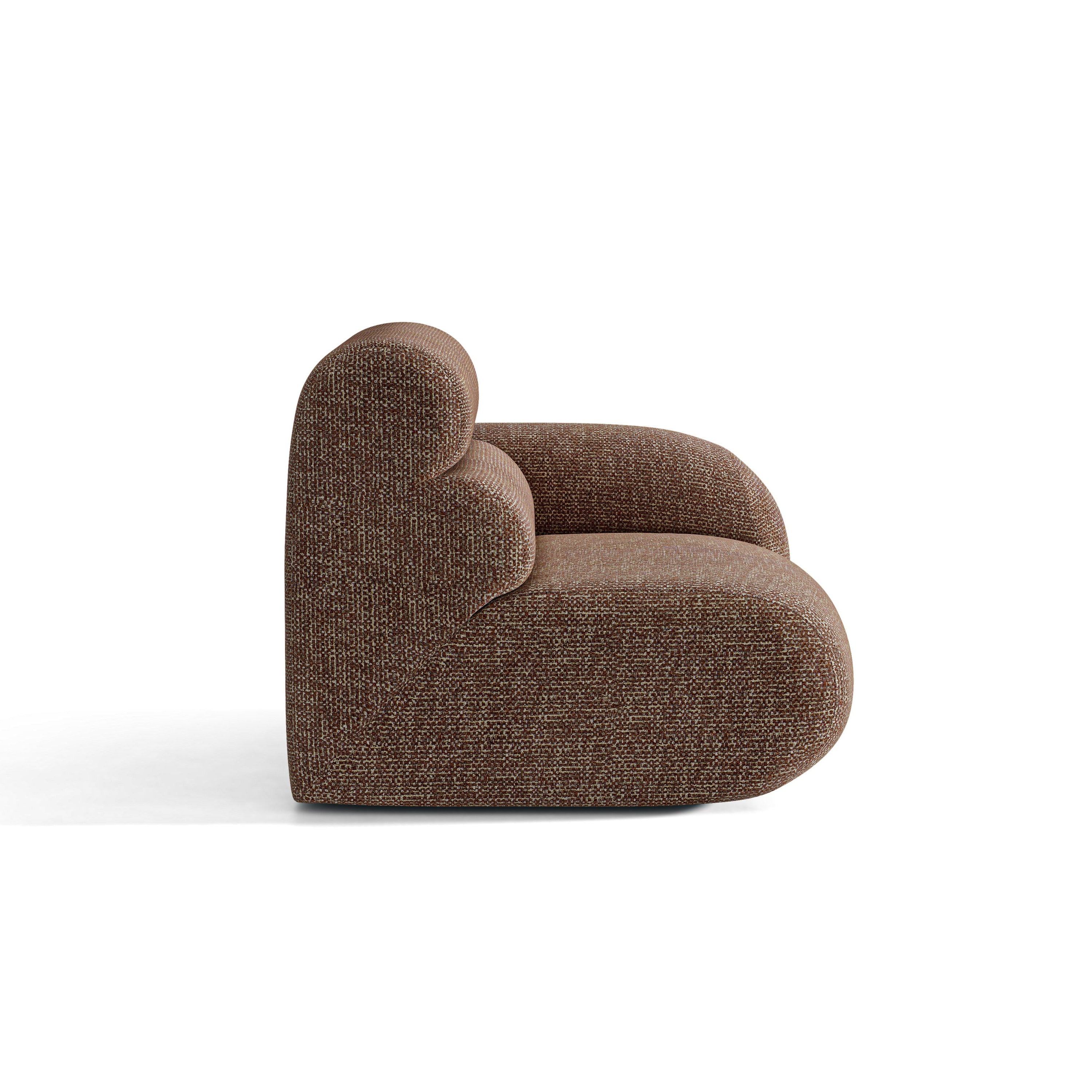 Sofa modulární NEO - pravý modul hnědý melange