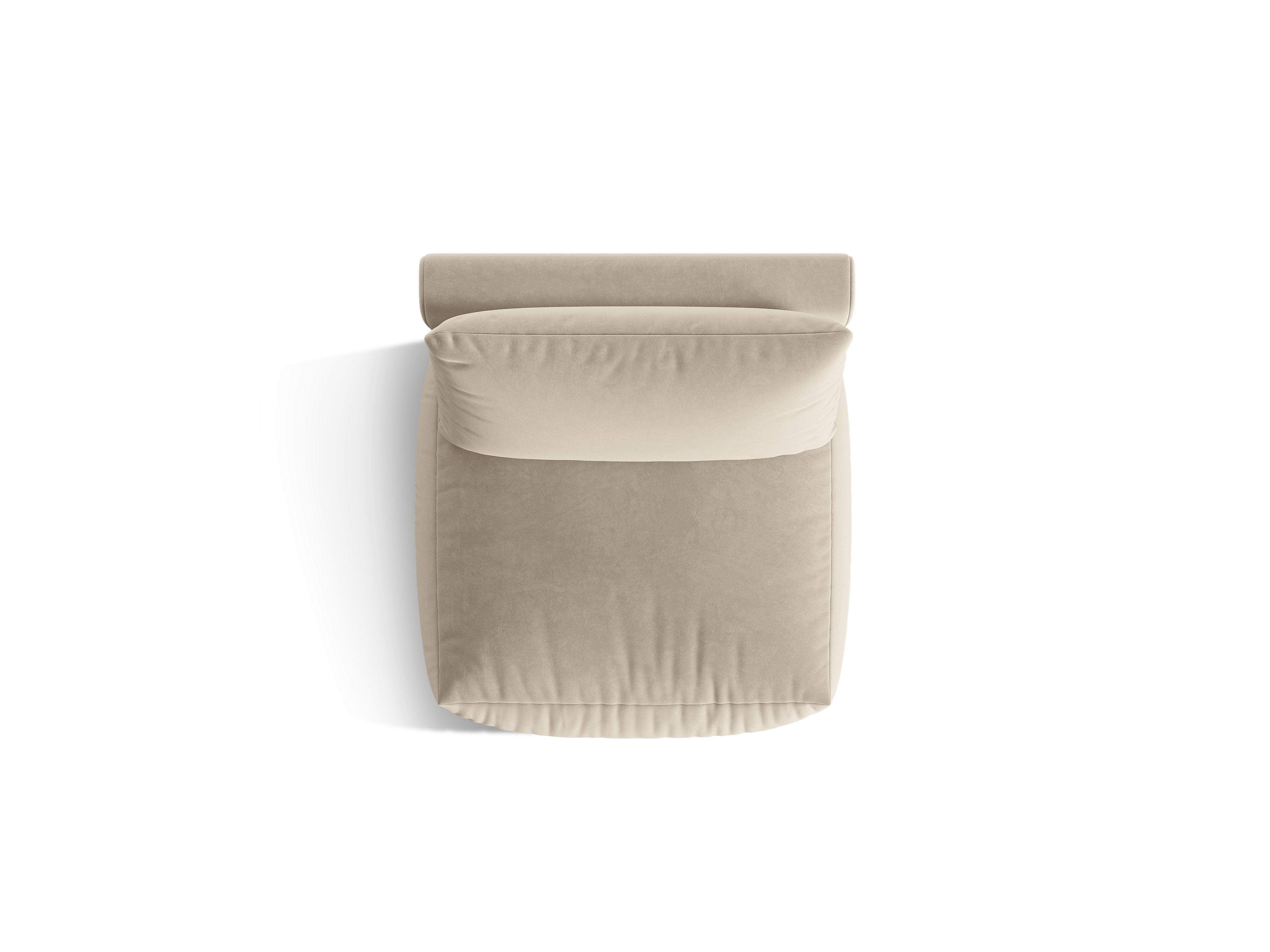 Sofá modulární sametová CHRIS - střední prvek ecru