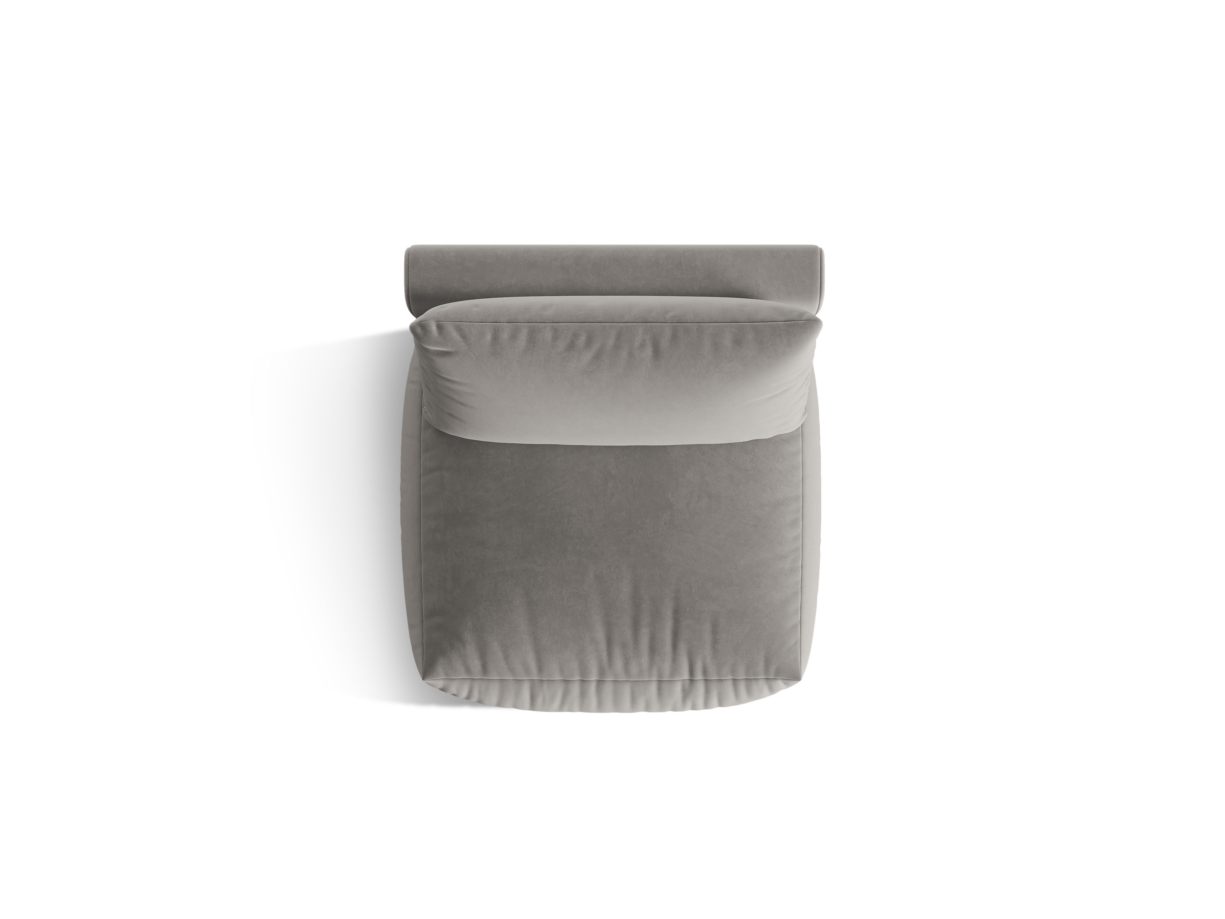 Sedačka modulární sametová CHRIS - středový prvek šedý