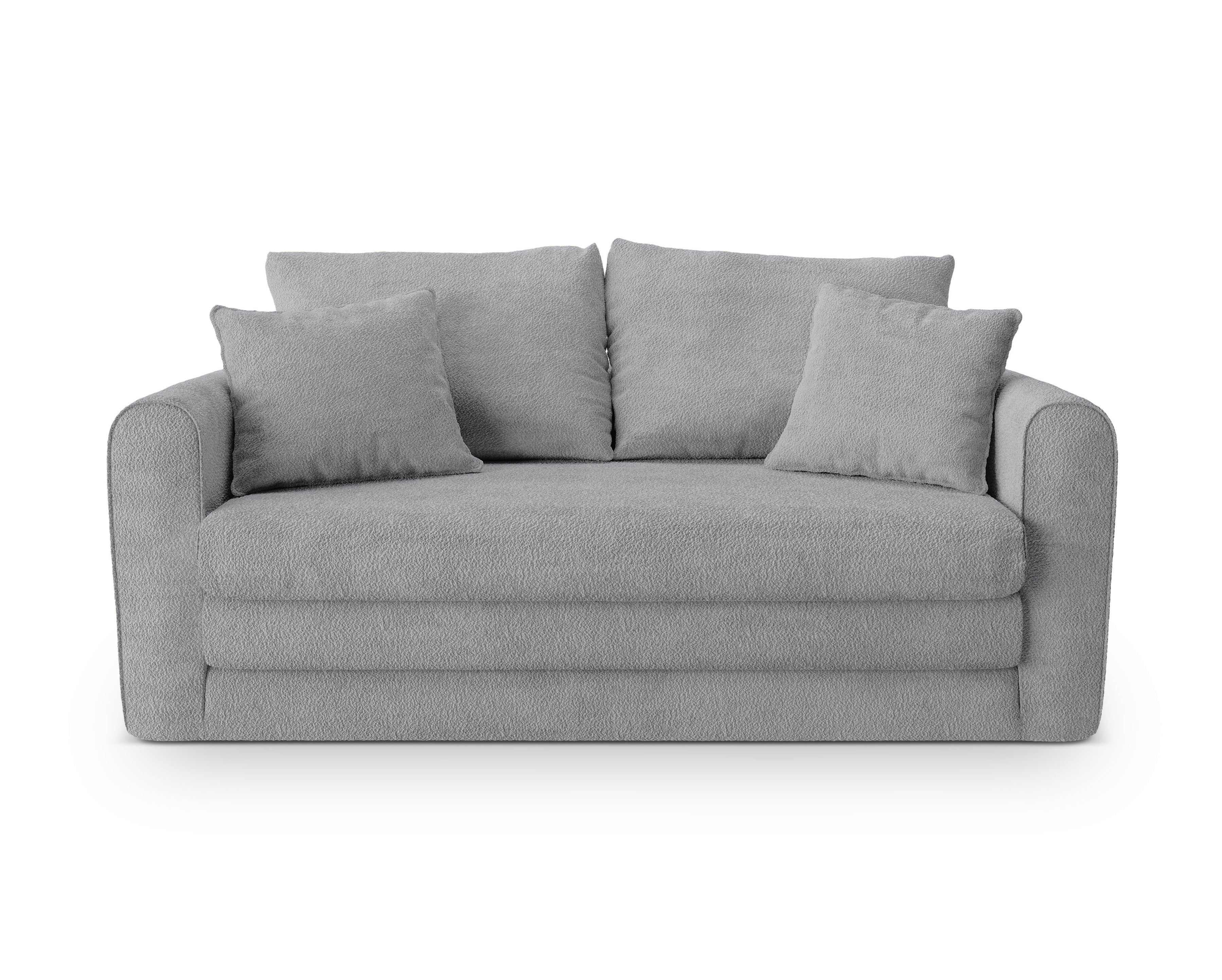 2-Seater Sofa with Sleeping Function LIDO Gray Boucle
