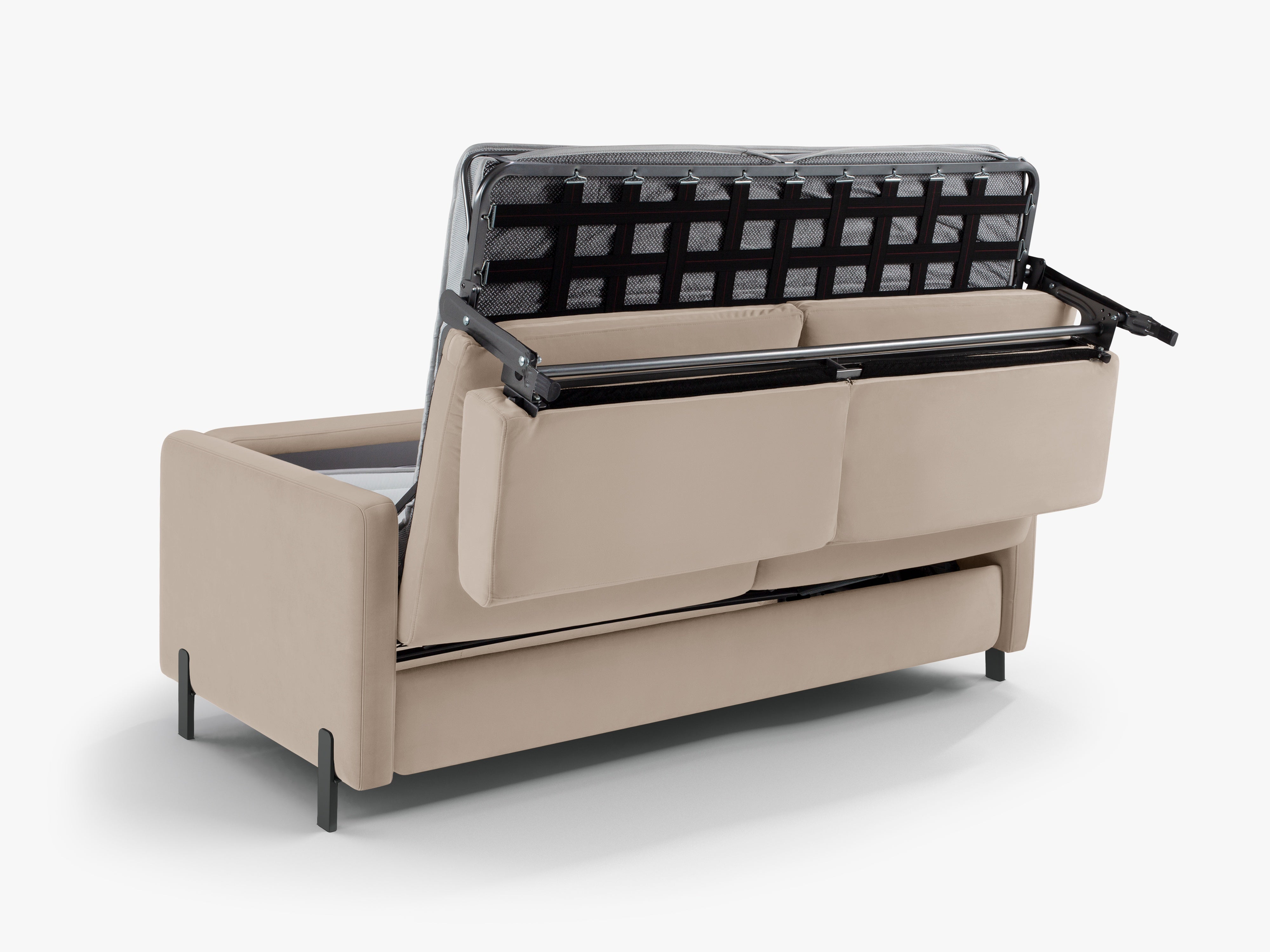 Sofa sametová 2-osobová s funkcí spaní GLORIA béžová