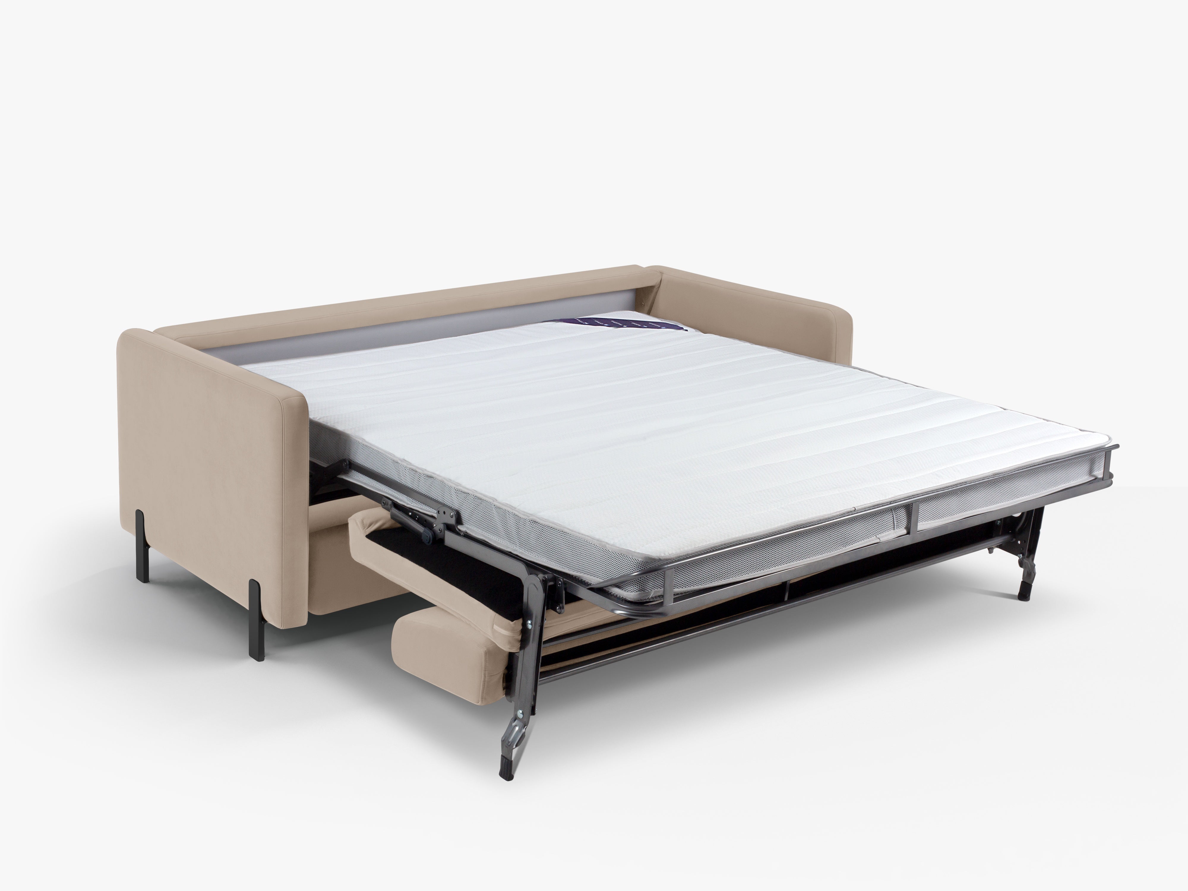 Sofa sametová 2-osobová s funkcí spaní GLORIA béžová