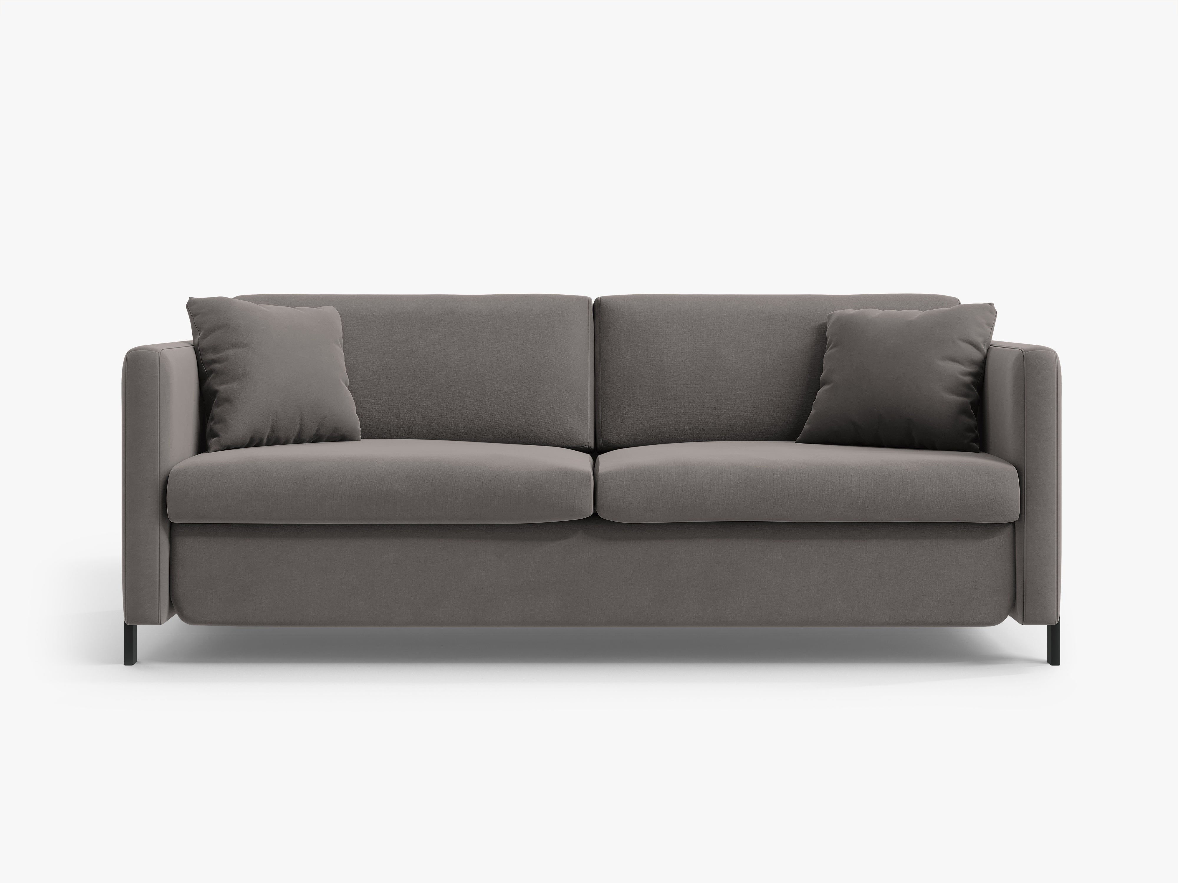 Sofa sametová 2-osobová s funkcí spaní GLORIA šedá