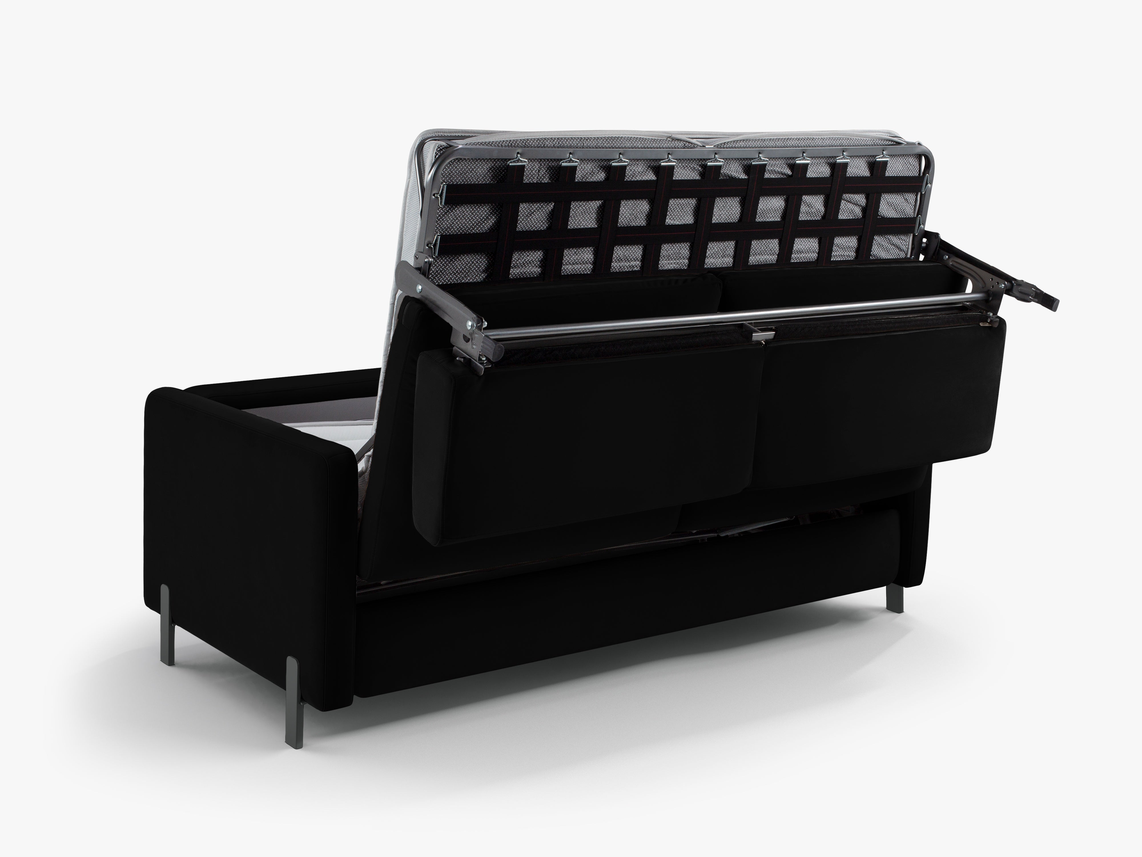 Velvet 2-Seater Sofa with Sleeping Function GLORIA Black