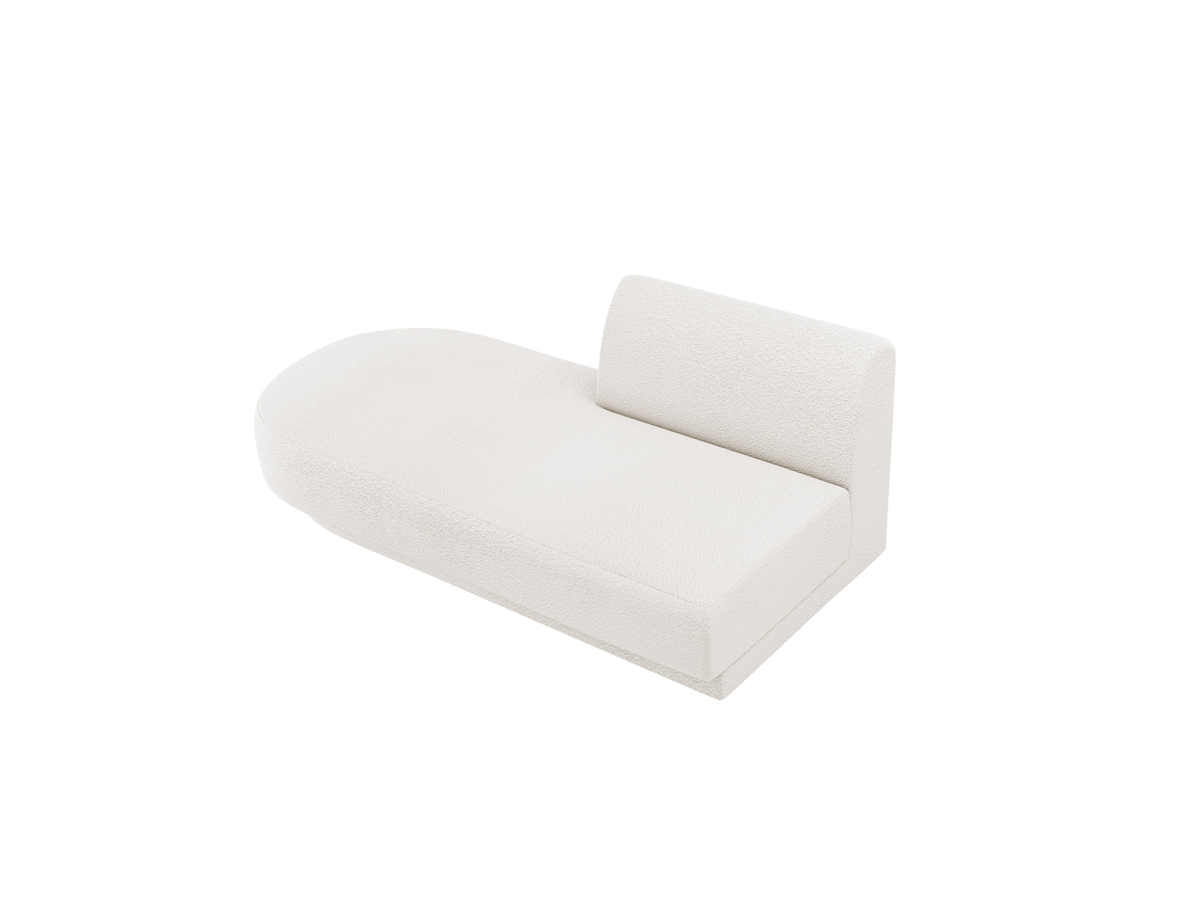 Left-facing 2-seater chaise longue MILEY white boucle