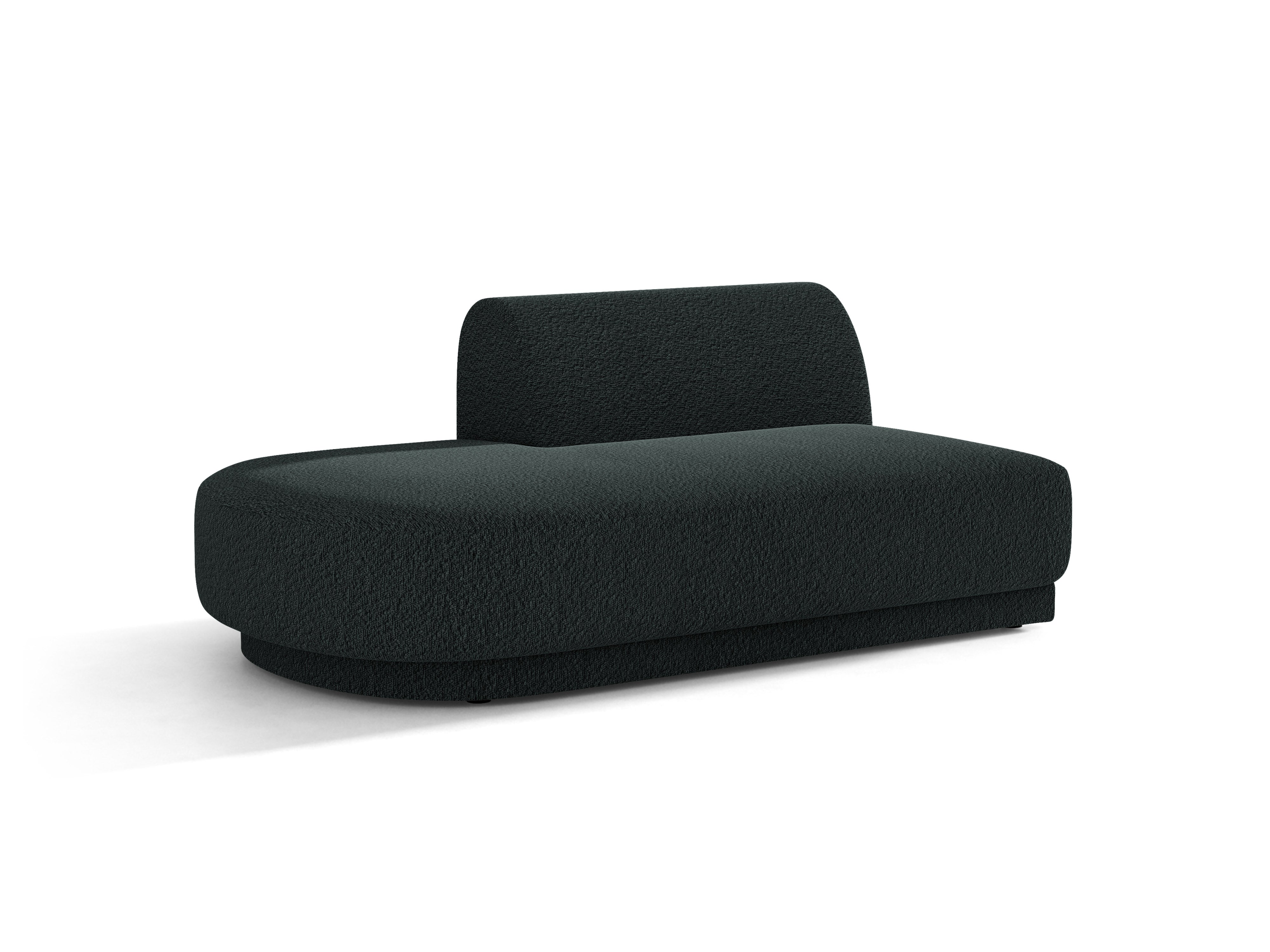 Dvouosobový levostranný szezlong MILEY černý boucle