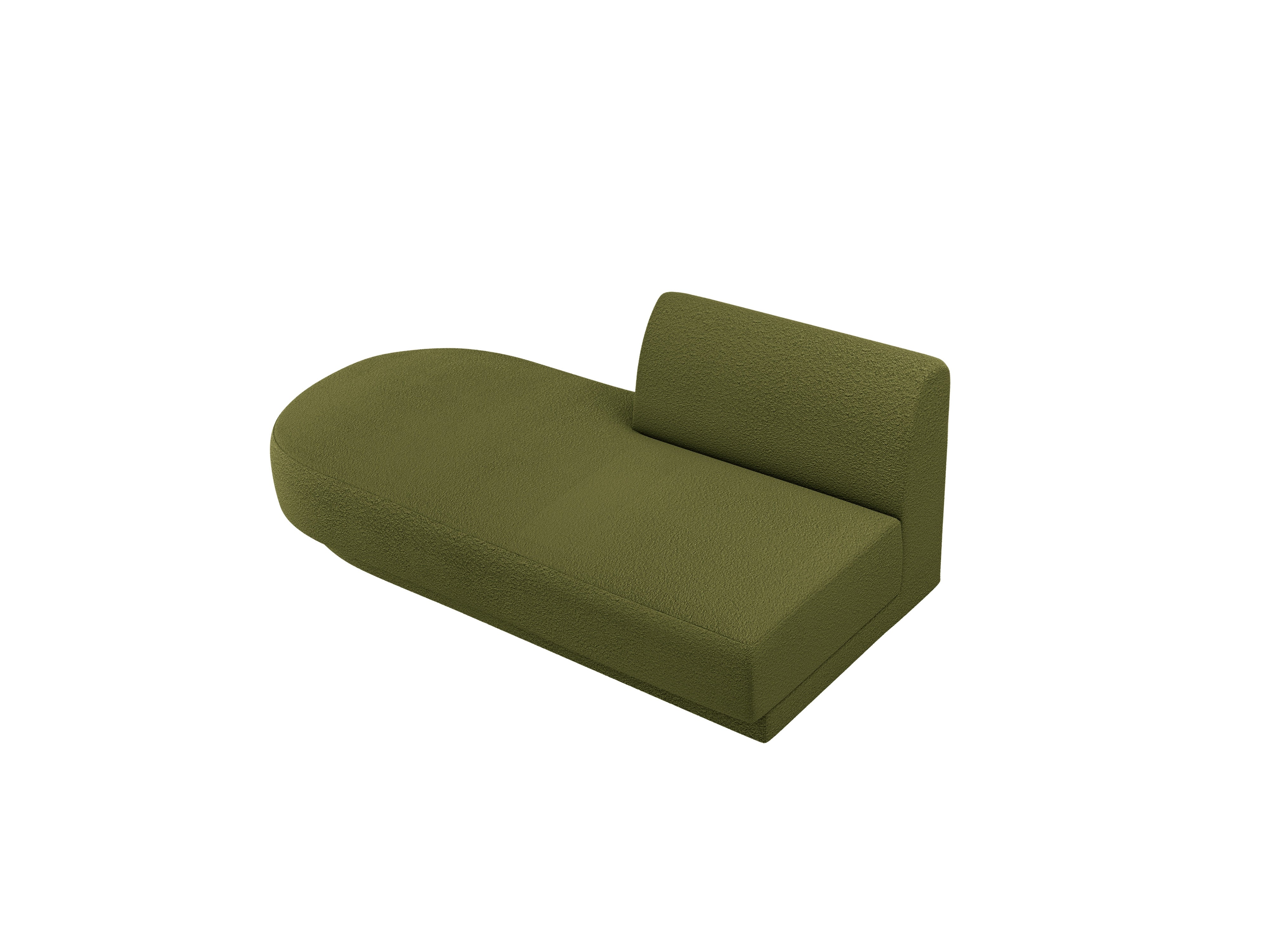 Dvouosobový levostranný szezlong MILEY zelený boucle