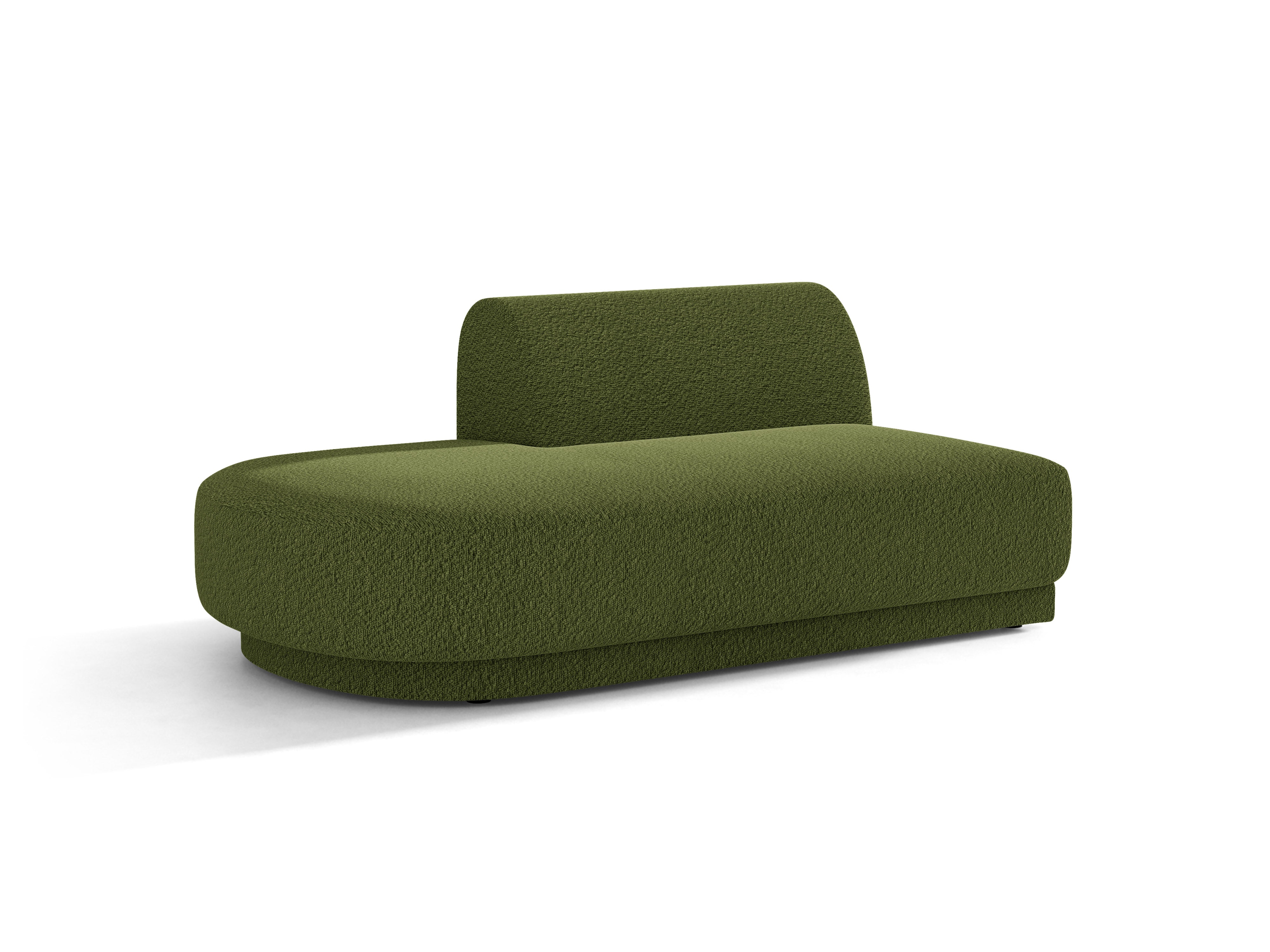 Dvouosobový levostranný szezlong MILEY zelený boucle
