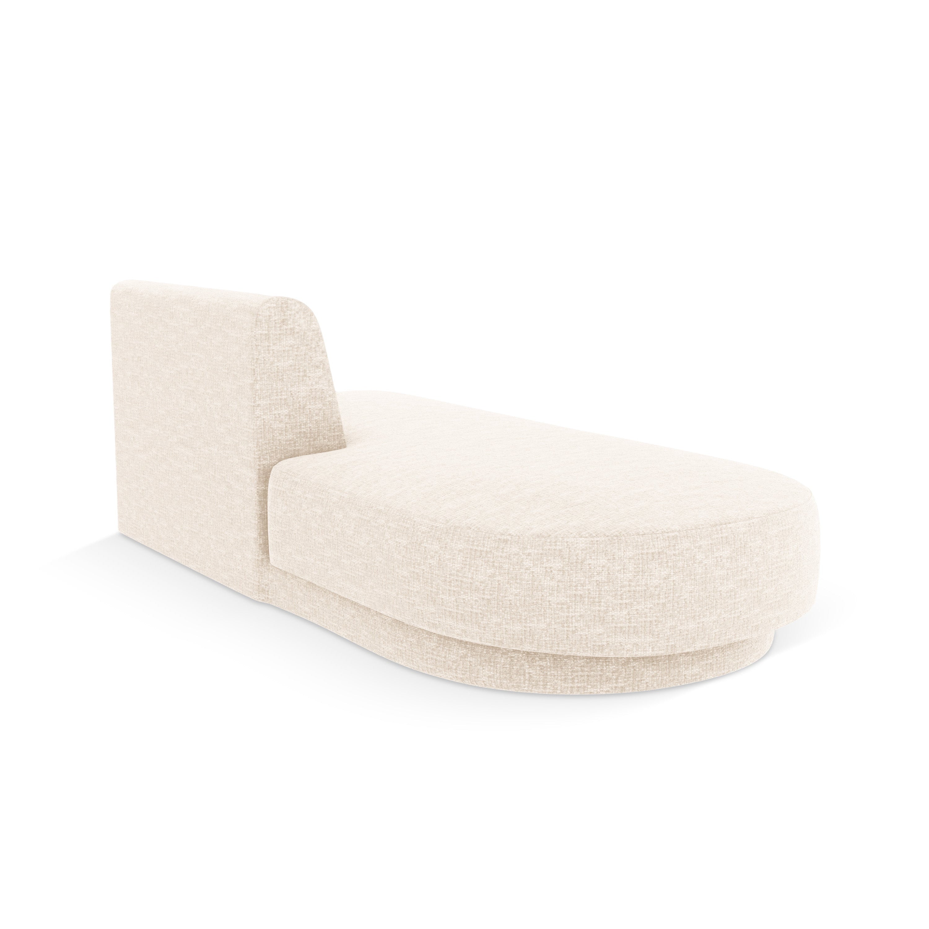 Left-facing 2-seater chaise longue MILEY light beige silky chenille