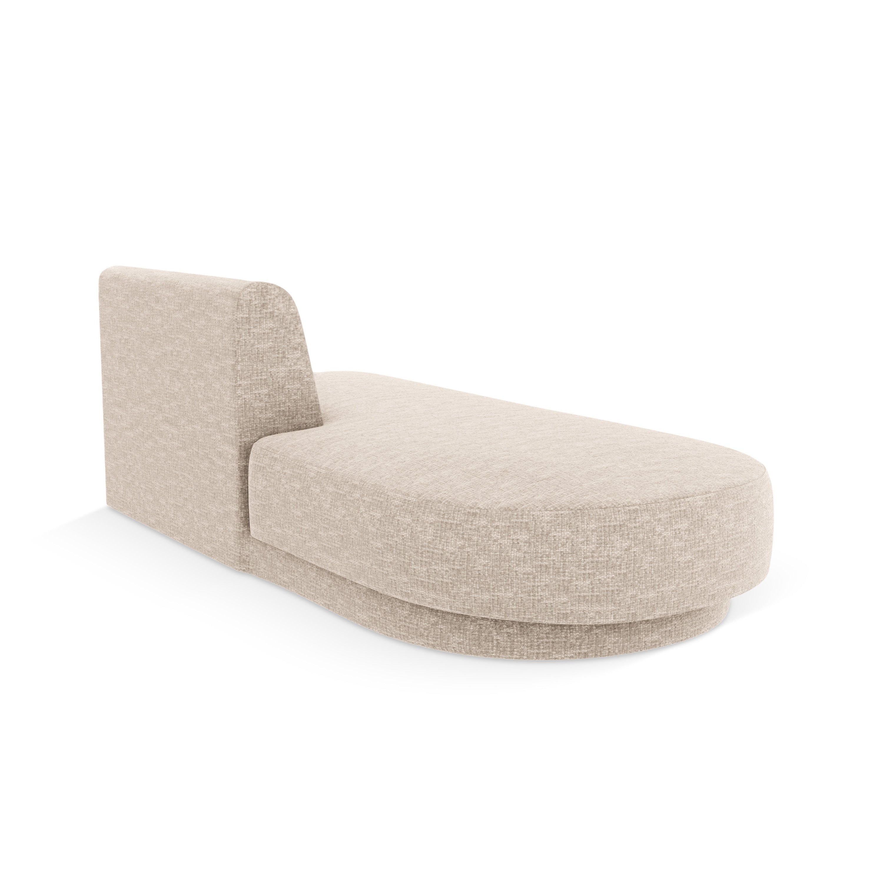 Left-facing 2-seater chaise longue MILEY beige silky chenille
