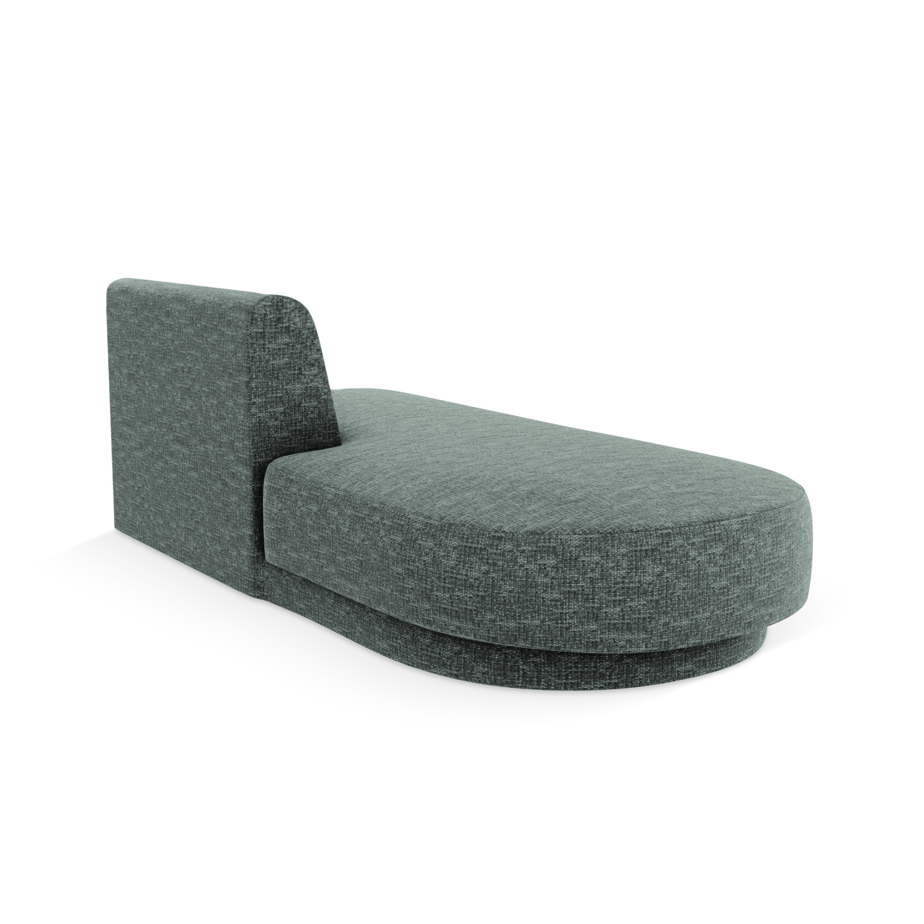 Left-facing 2-seater chaise longue MILEY petrol silky chenille