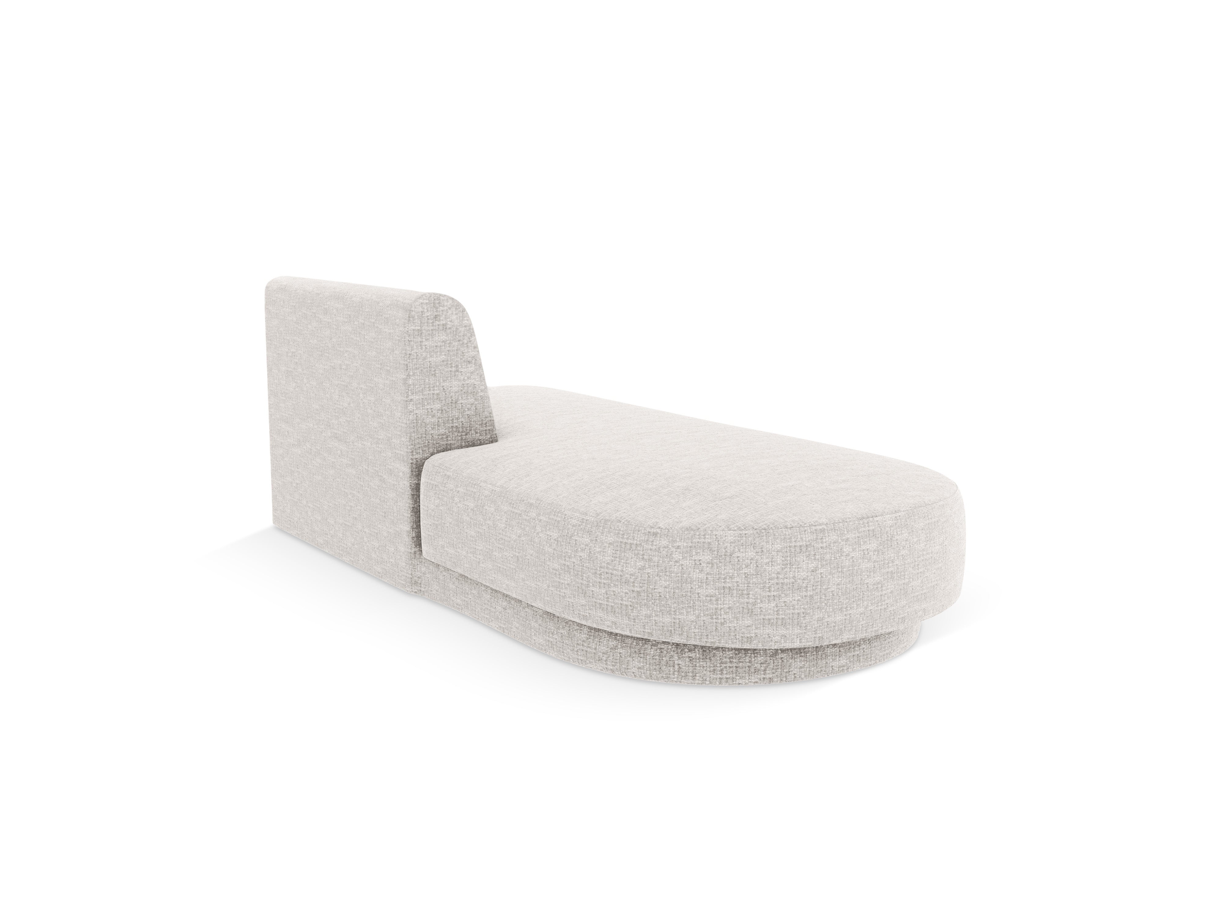 Left-facing 2-seater chaise longue MILEY gray chenille