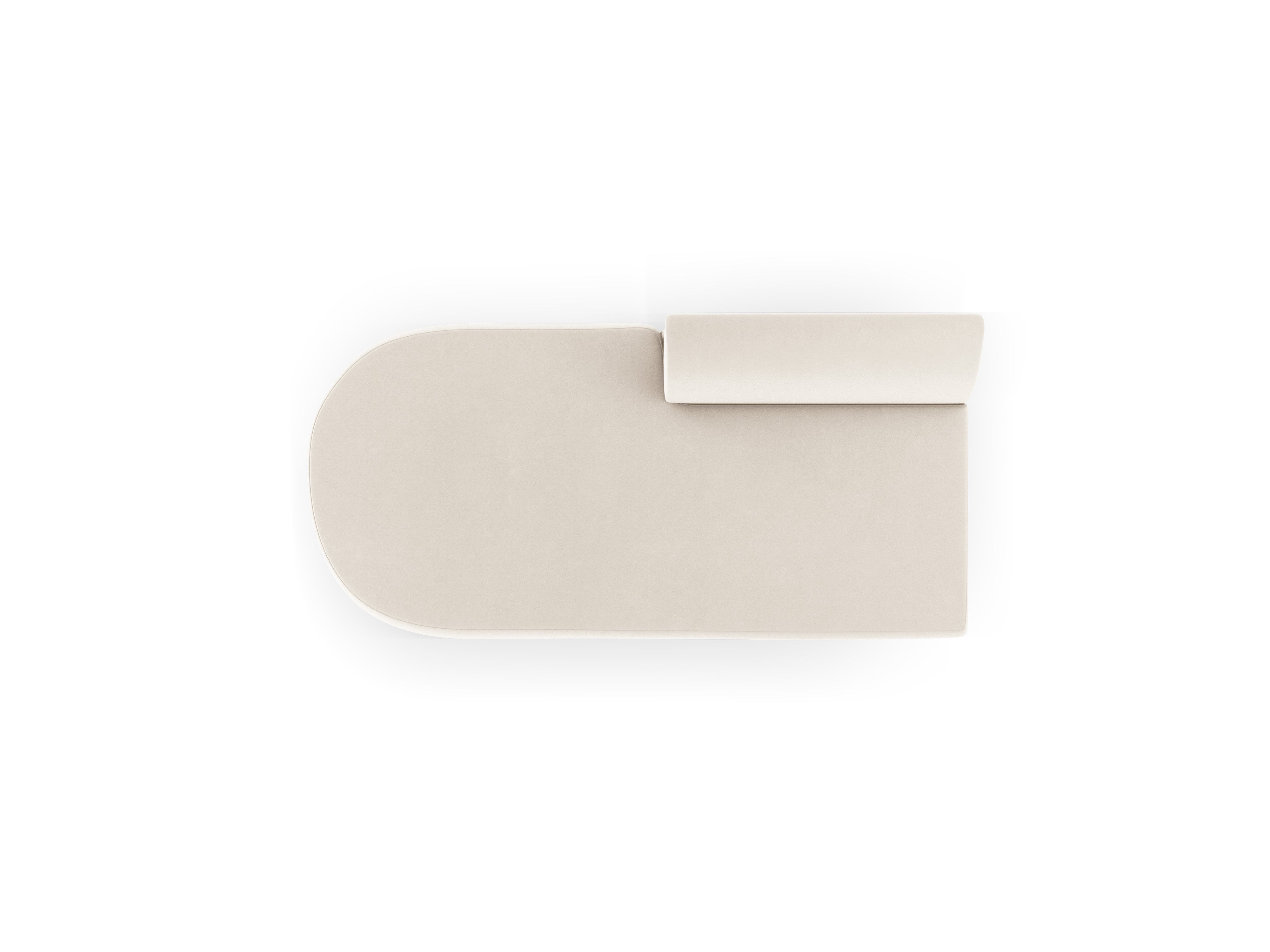 Szezlong pro 2 osoby sametový levostranný MILEY světle béžový