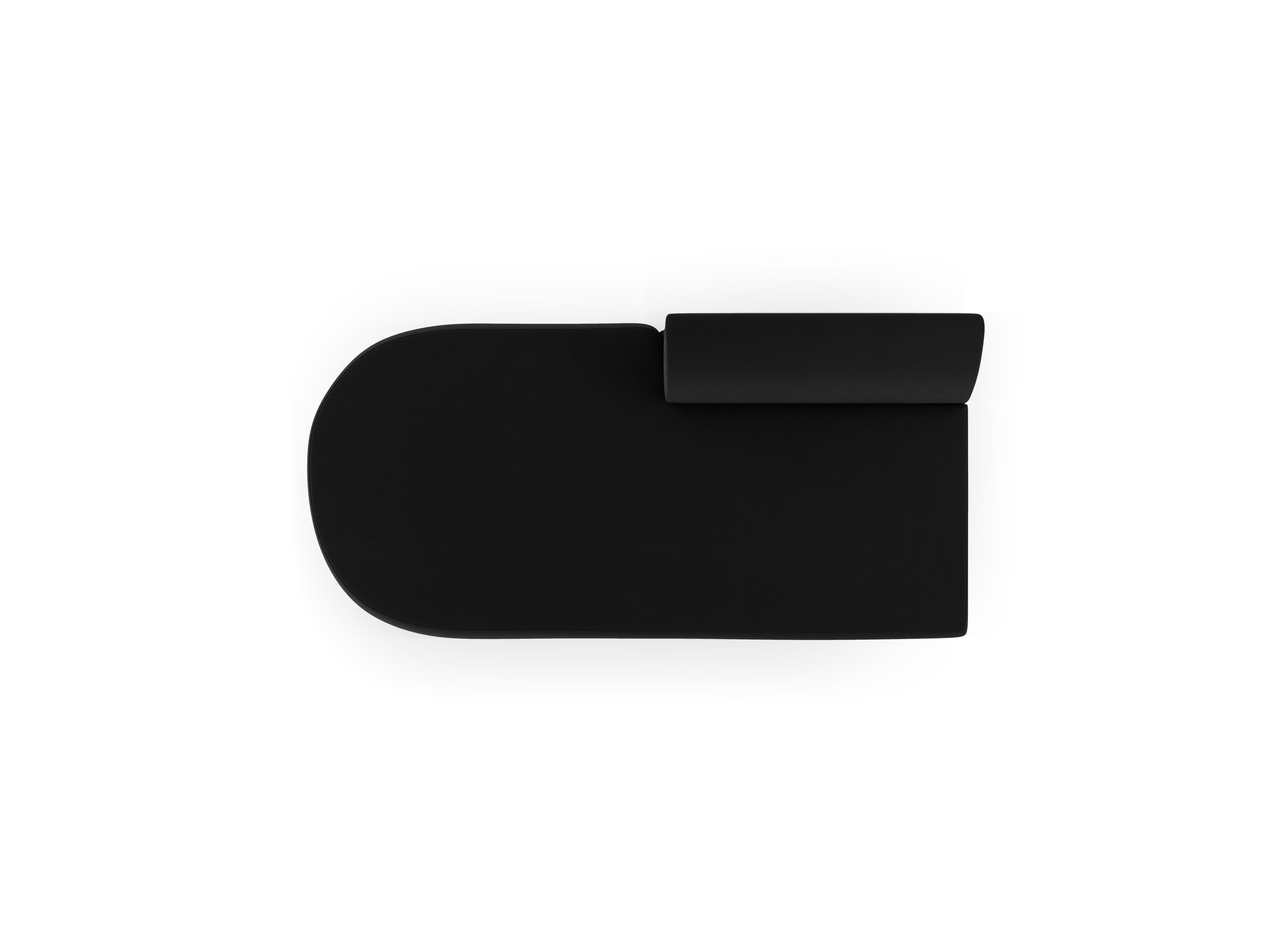 Szezlong 2-osobový sametový levostranný MILEY černý