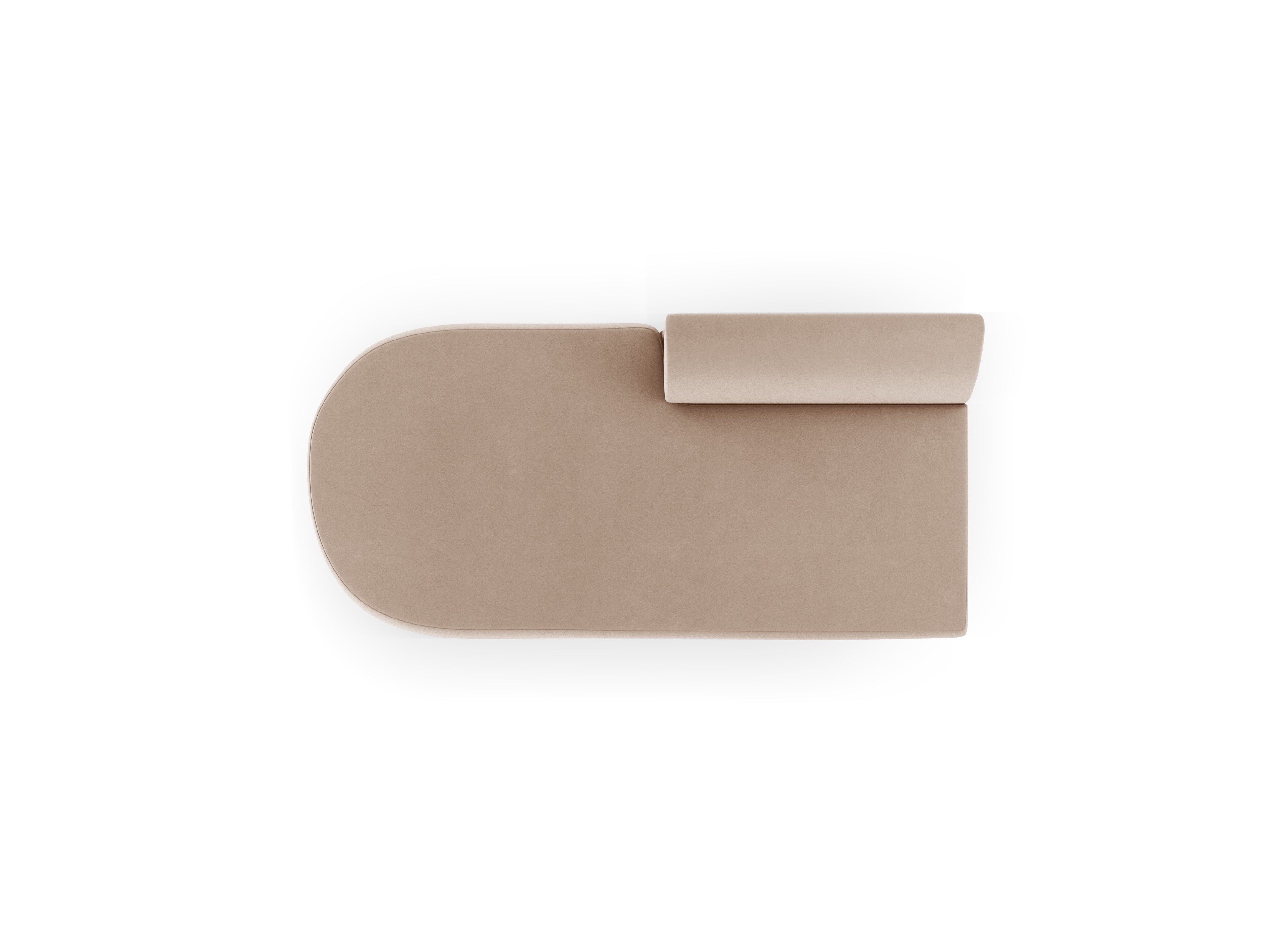 Szezlong 2-osobowy aksamitny lewostronny MILEY cappuccino