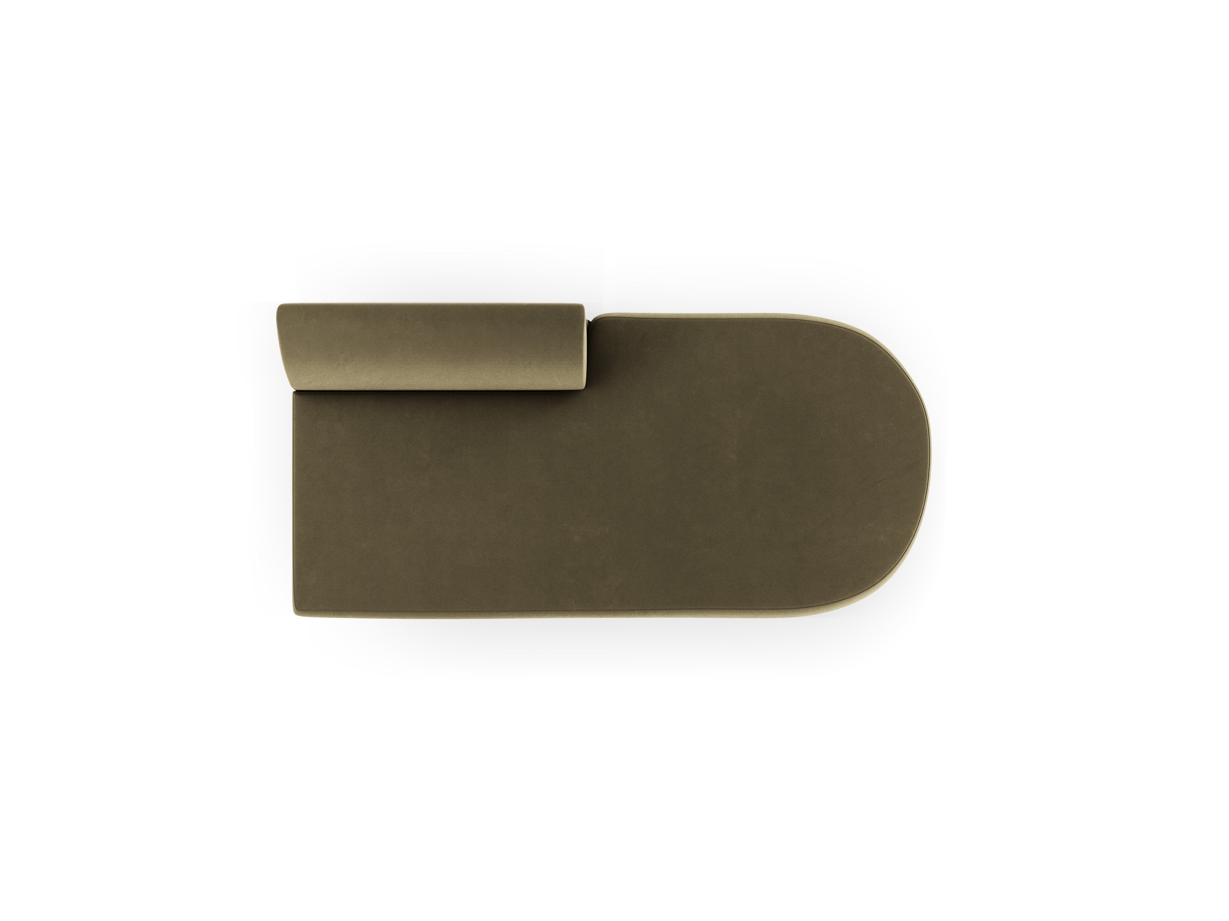 Szezlong pro 2 osoby sametový pravostranný MILEY zelený