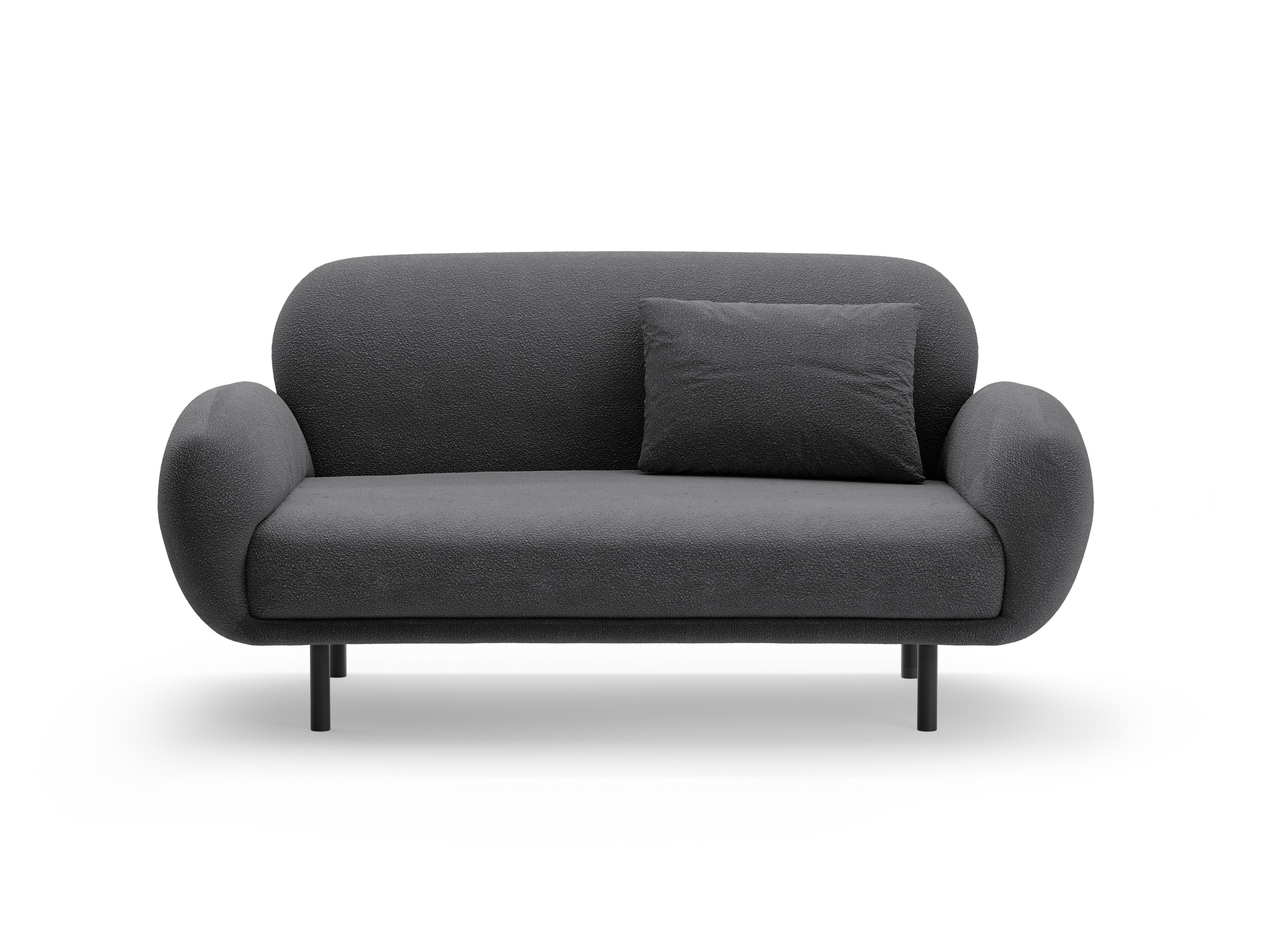 2-seater Sofa POPPY dark gray boucle