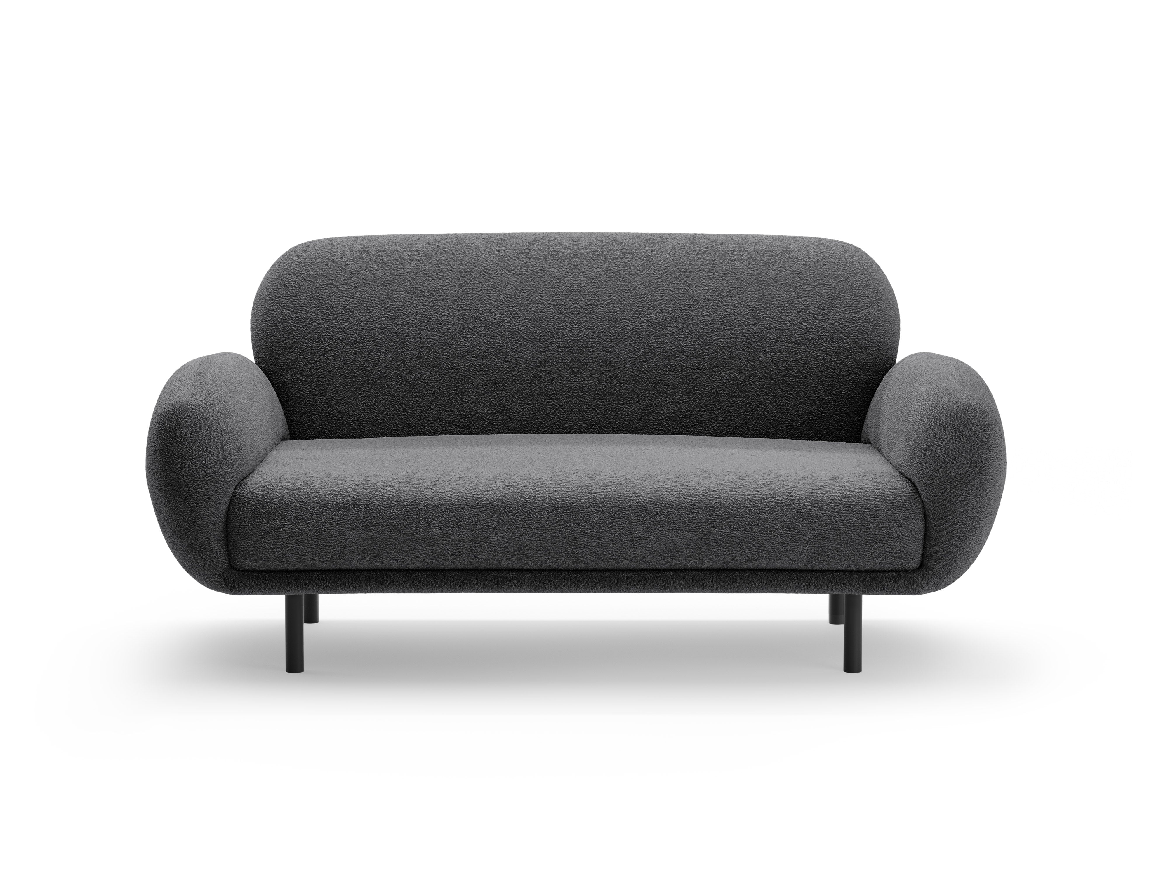 2-seater Sofa POPPY dark gray boucle