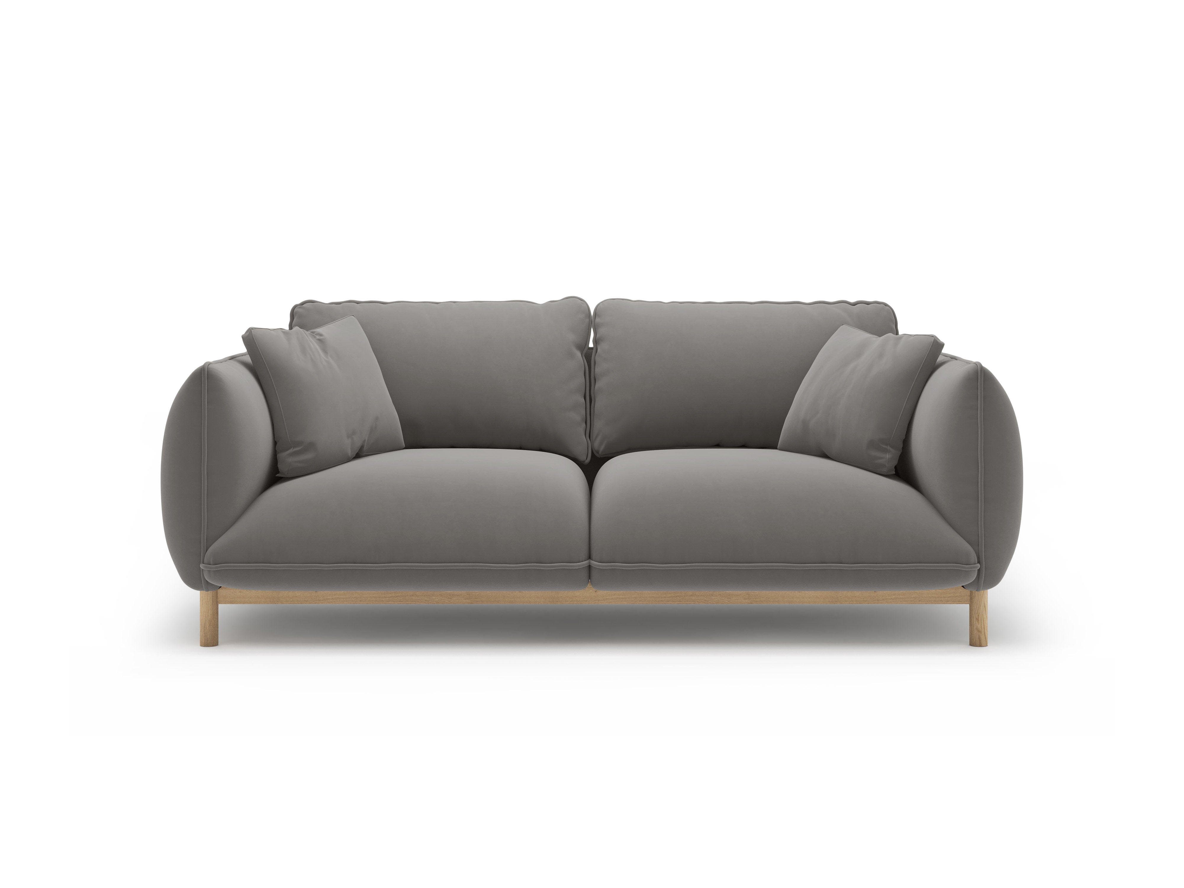 ADA gray velvet 2-seater sofa