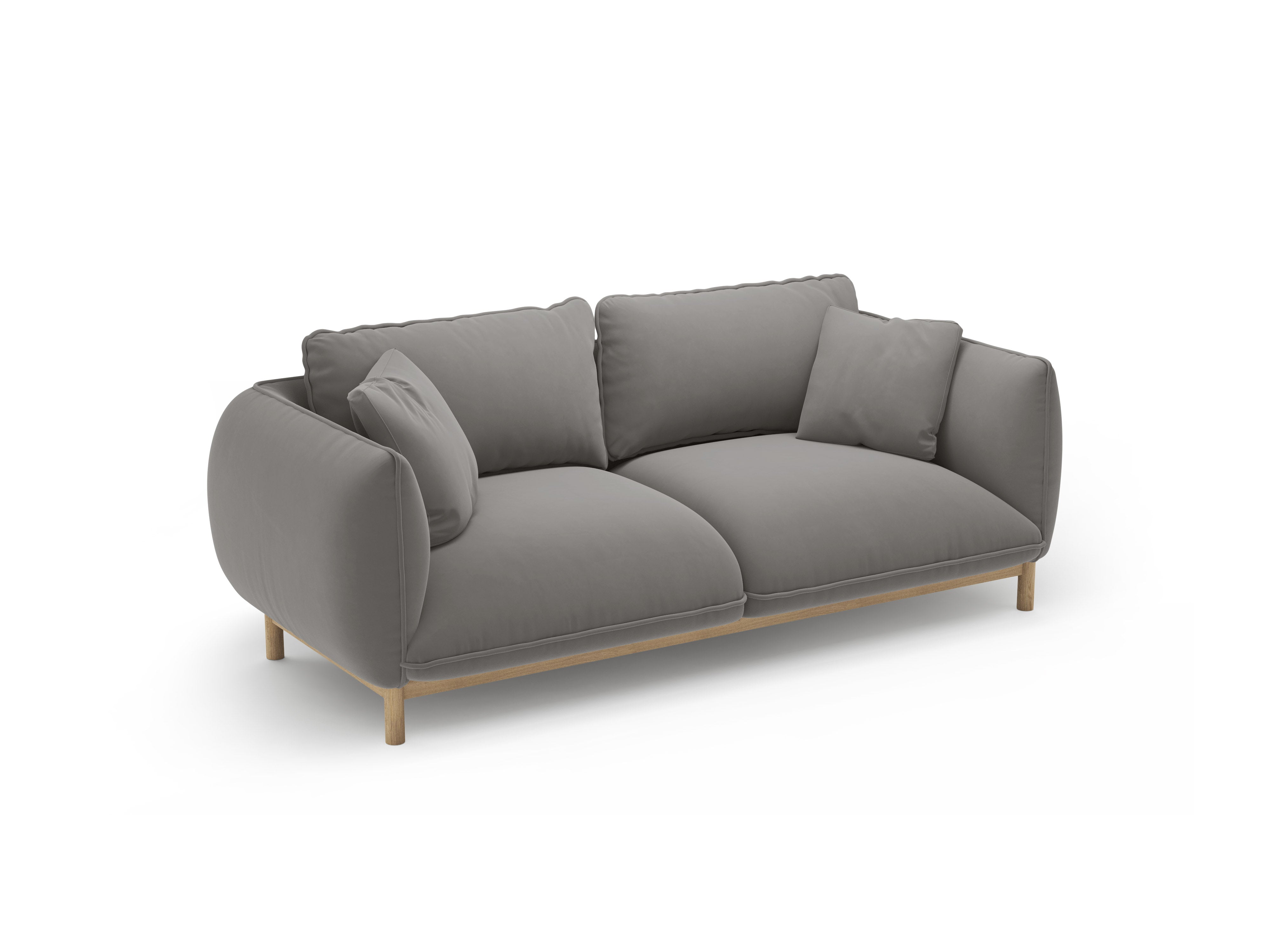 ADA gray velvet 2-seater sofa