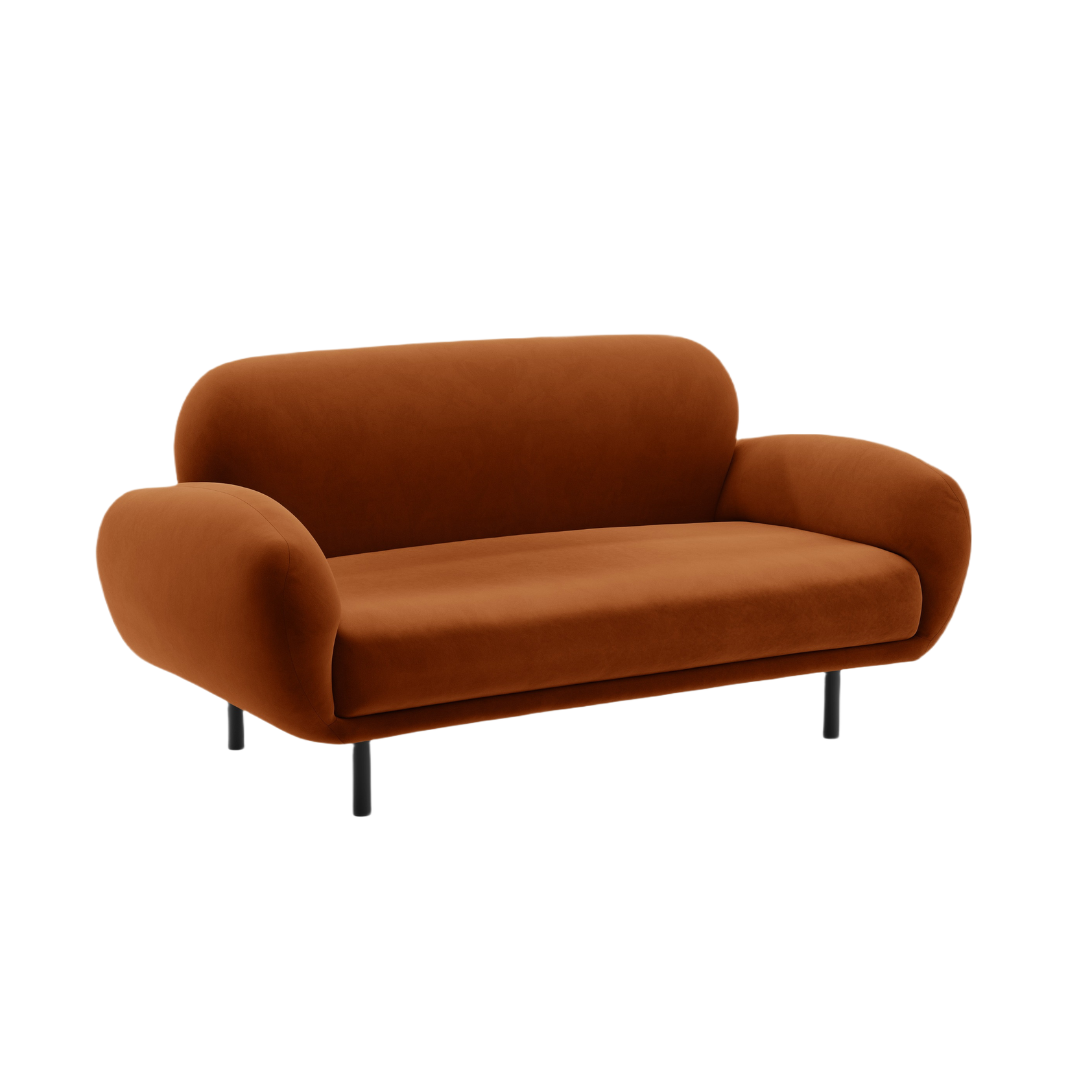Sofa aksamitna 2-osobowa POPPY terracotta