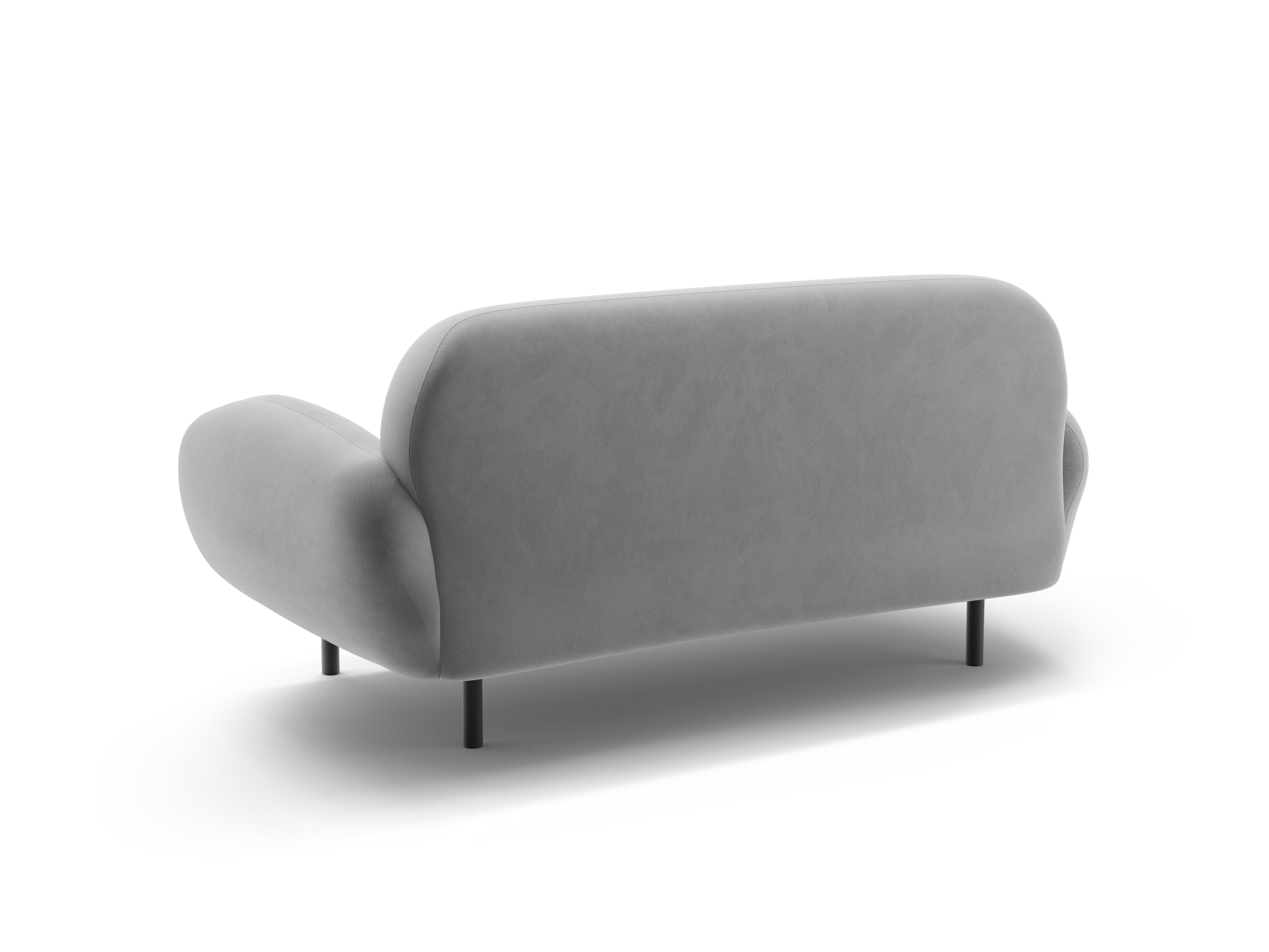 Velvet 2-Seater Sofa POPPY Light Gray