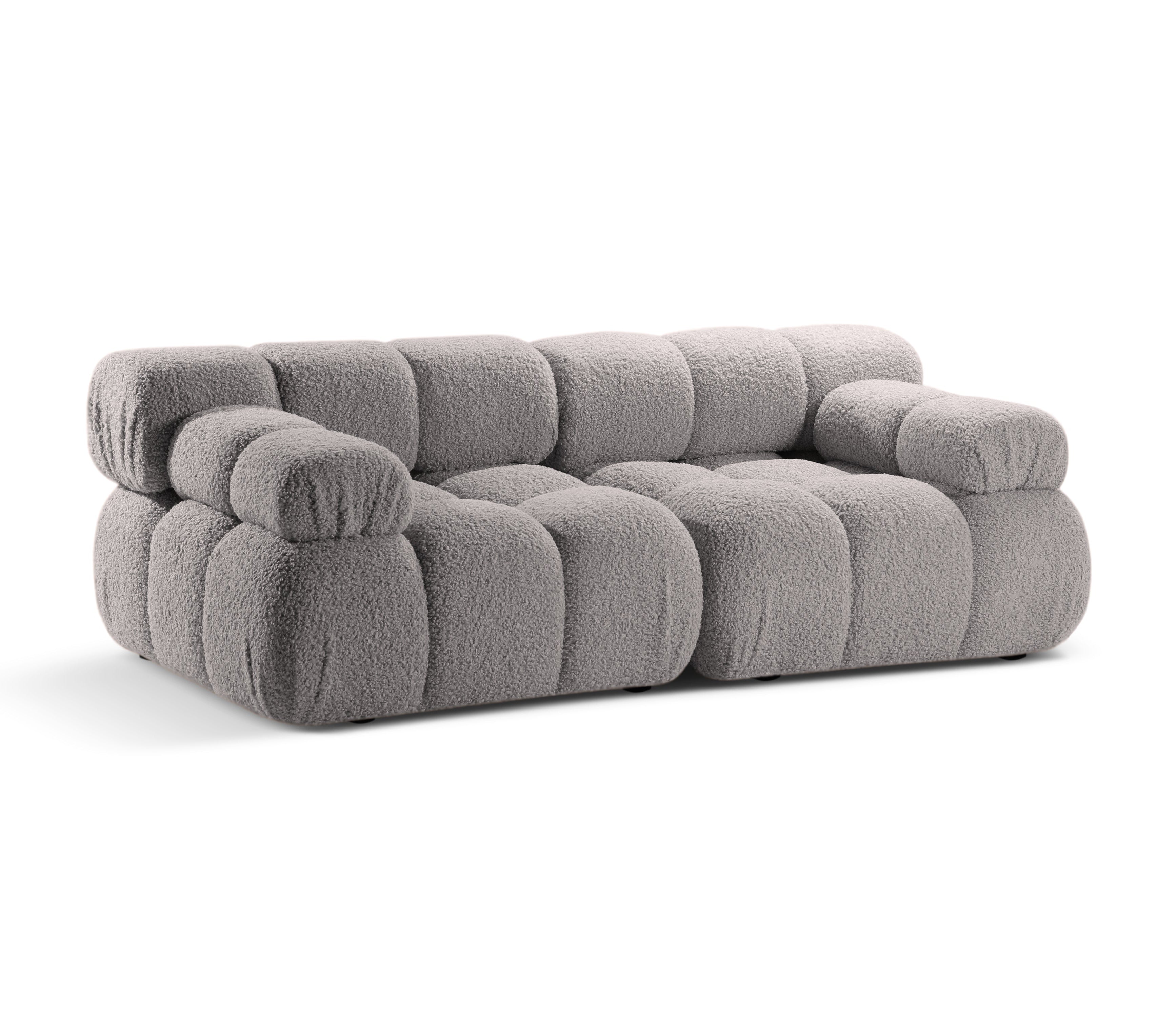 Sofa modulární pro 2 osoby BELLIS šedá boucle