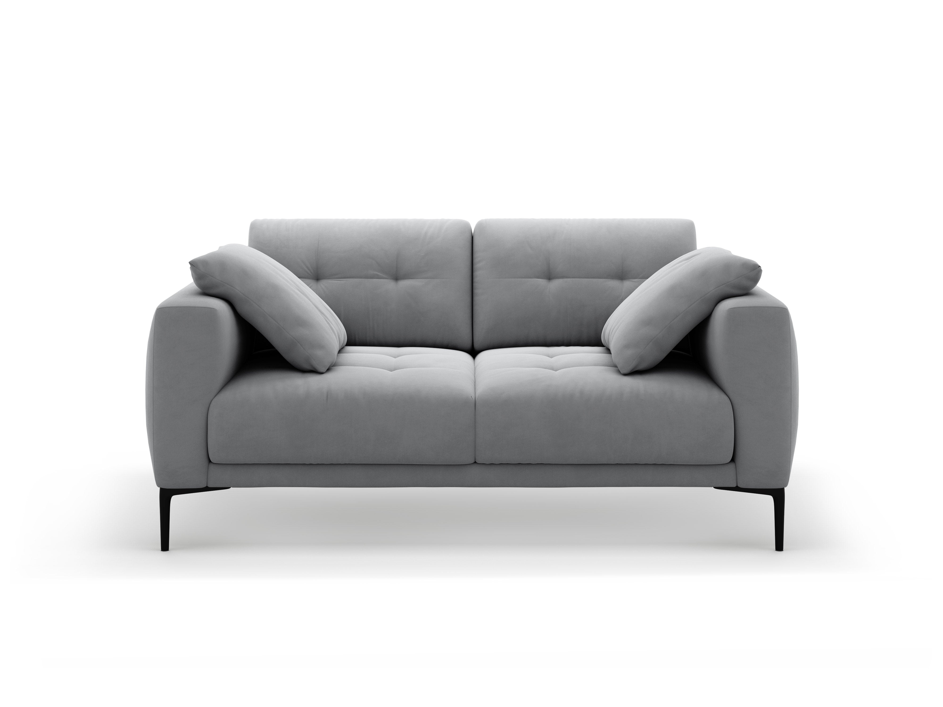 BEMY gray velvet 2-seater sofa