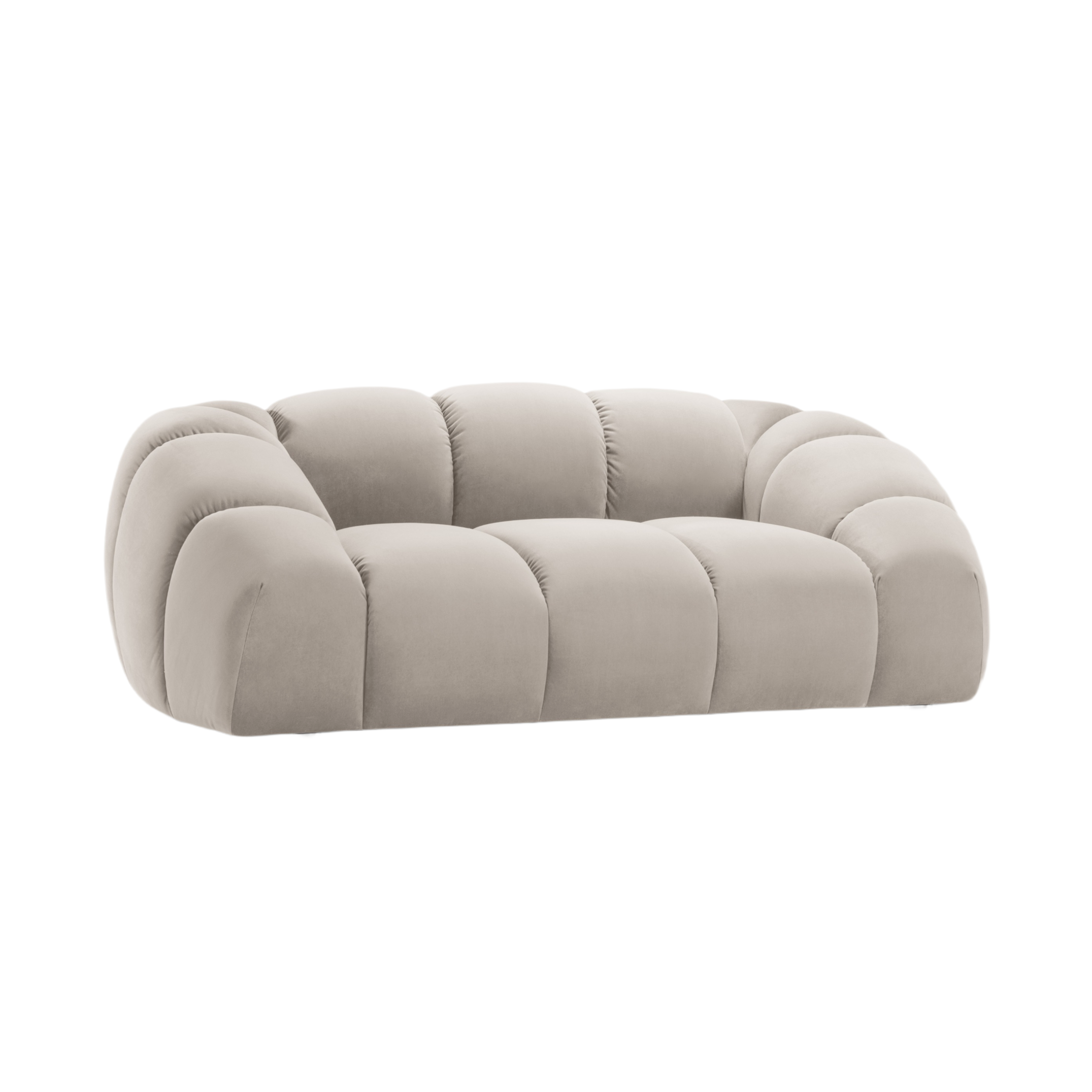 Velvet 2-Seater Sofa DIANA Beige
