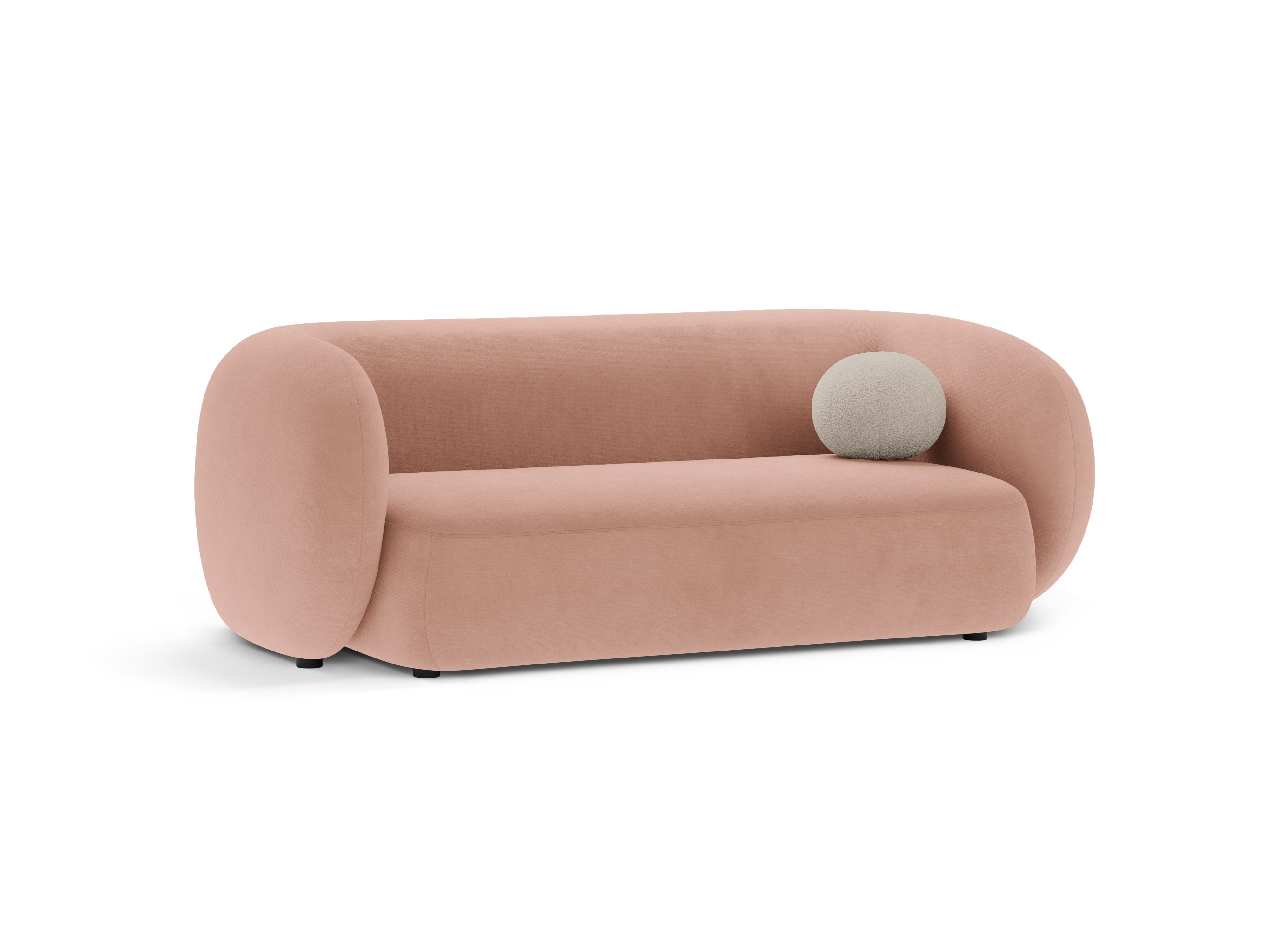 Sofa sametová 2-osobová KATE světle růžová
