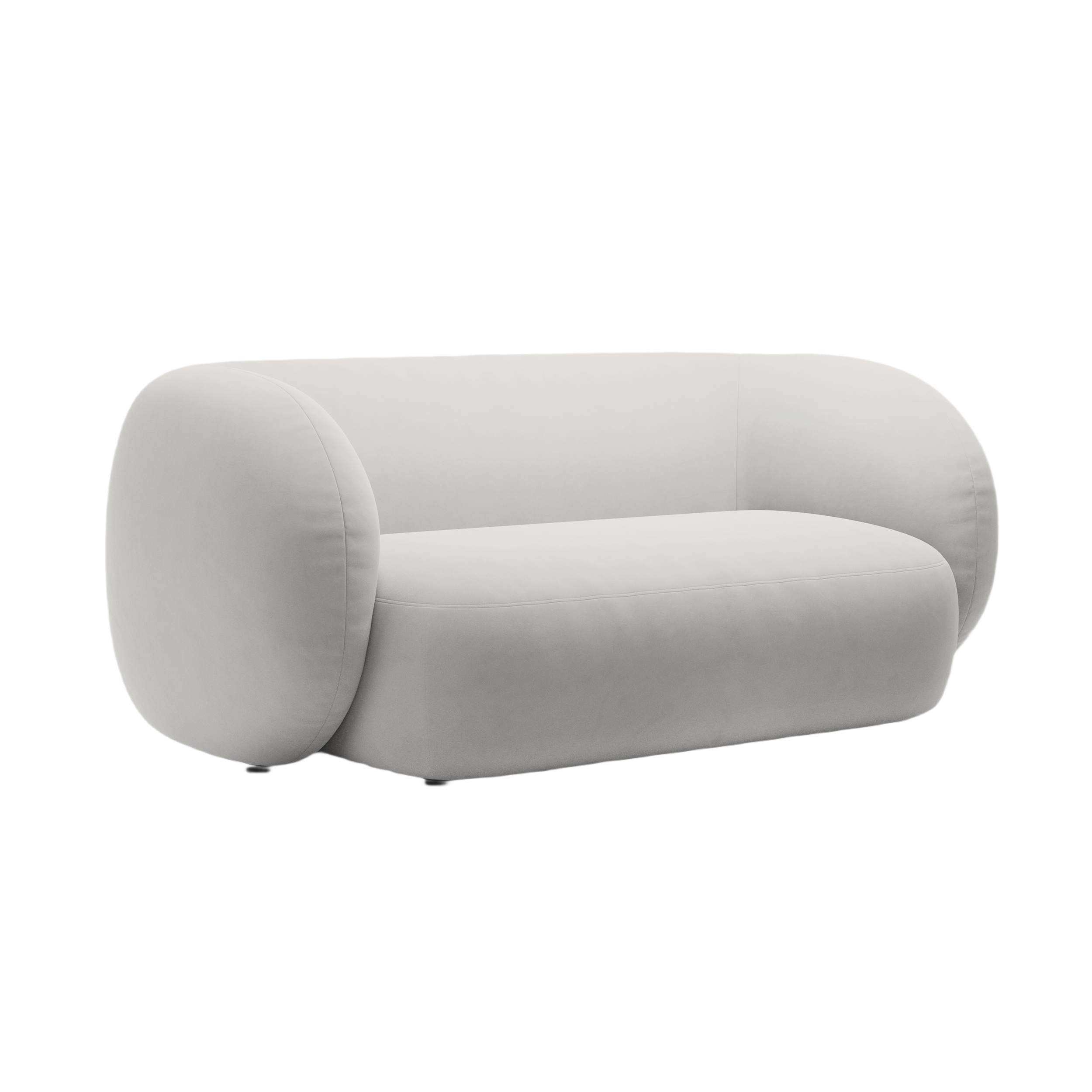 Velvet 2-Seater Sofa KATE Light Gray