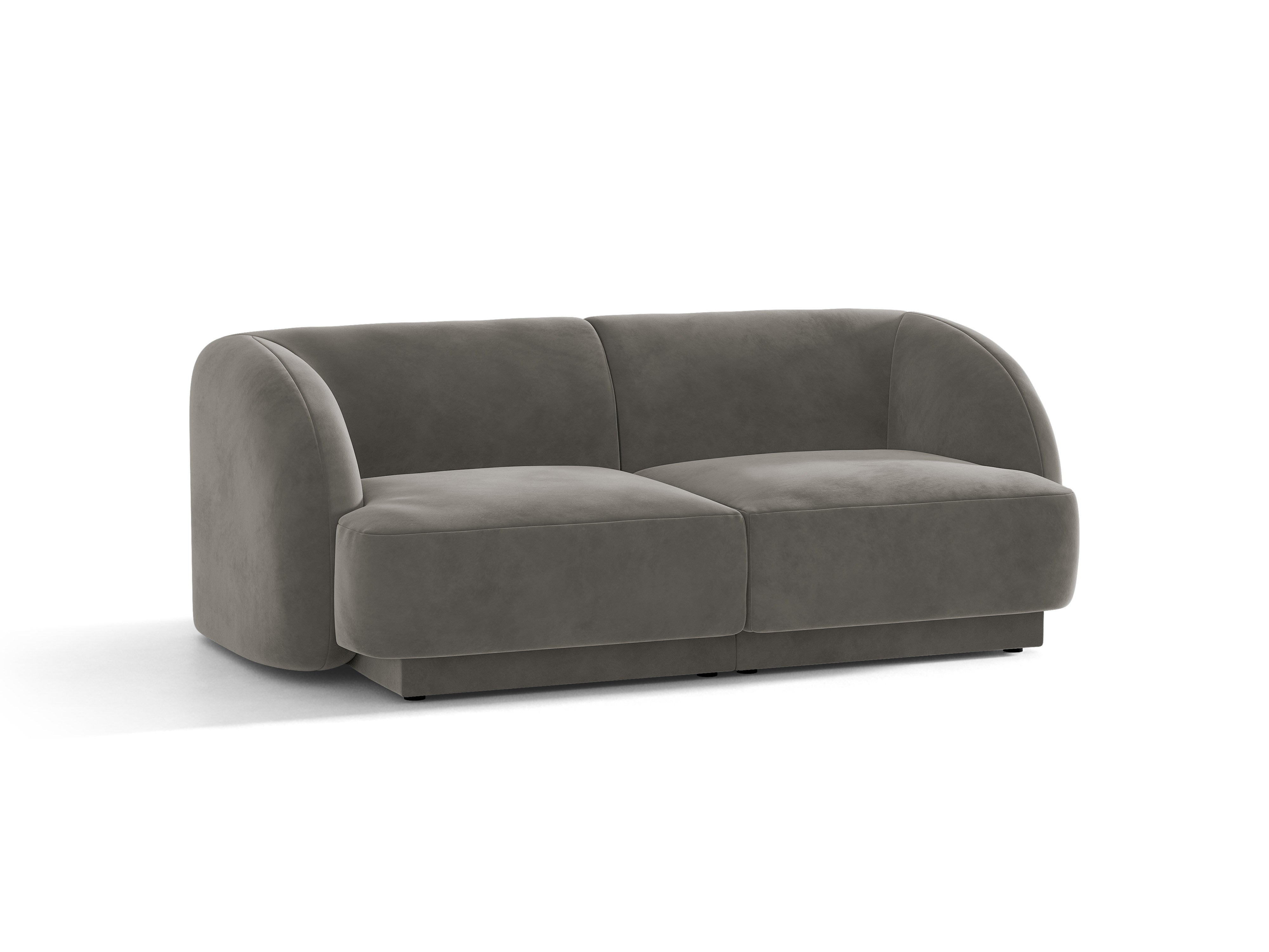 Sofa sametová 2-osobová MILEY světle šedá
