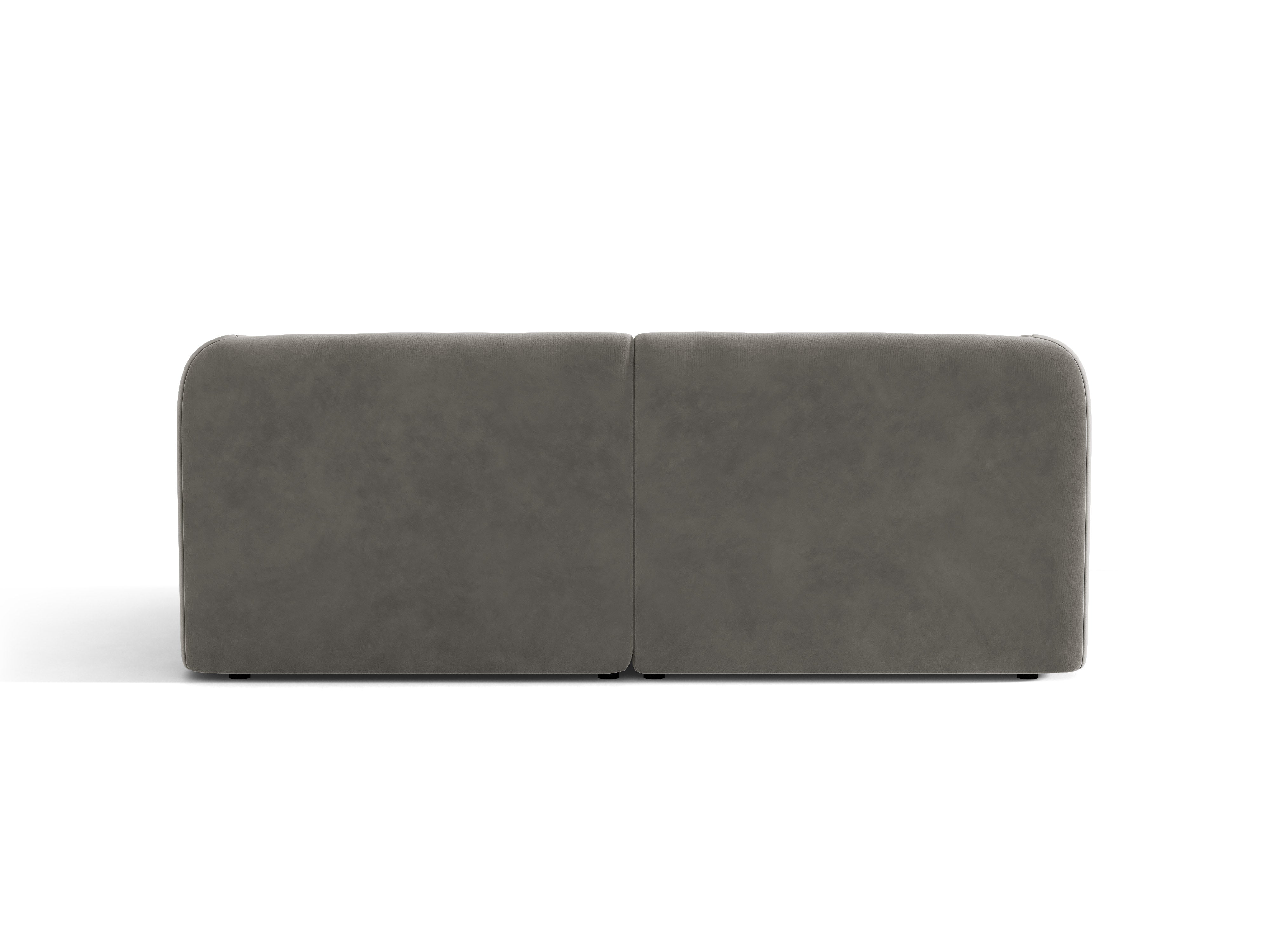 Sofa sametová 2-osobová MILEY světle šedá