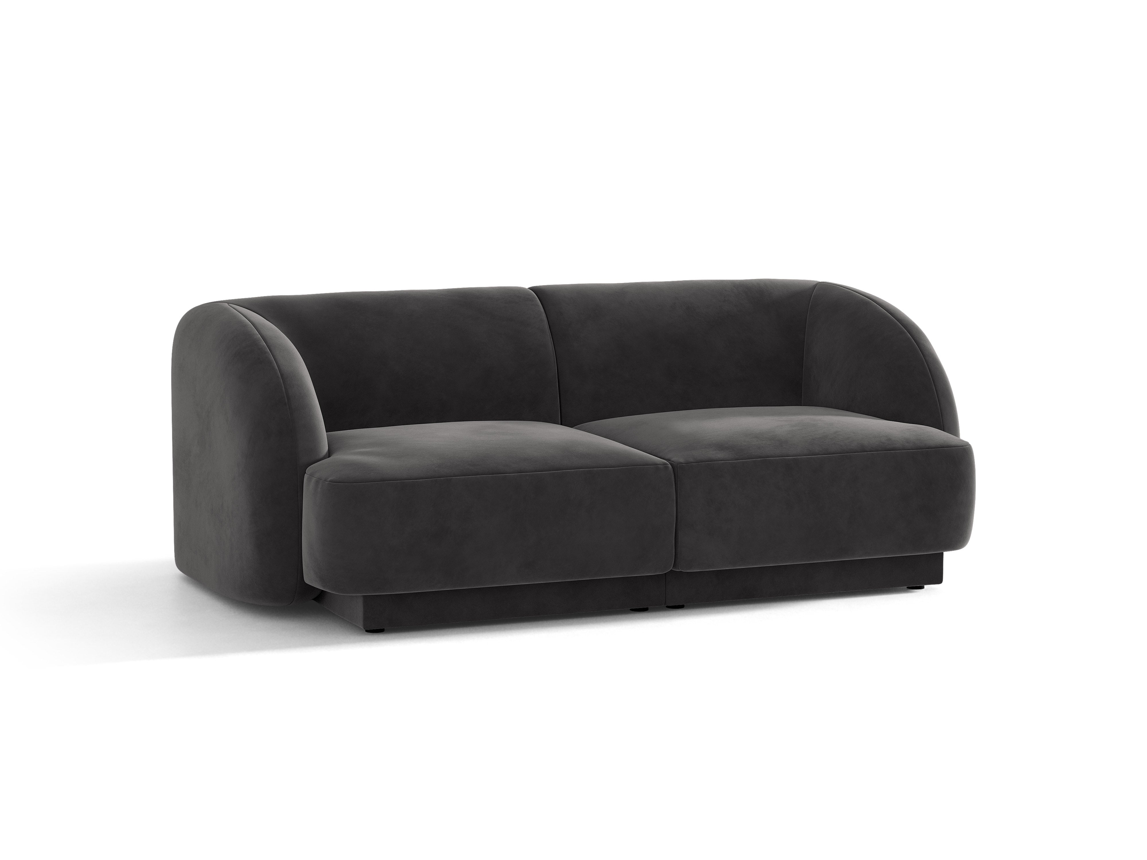Sofa sametová 2-osobová MILEY tmavě šedá