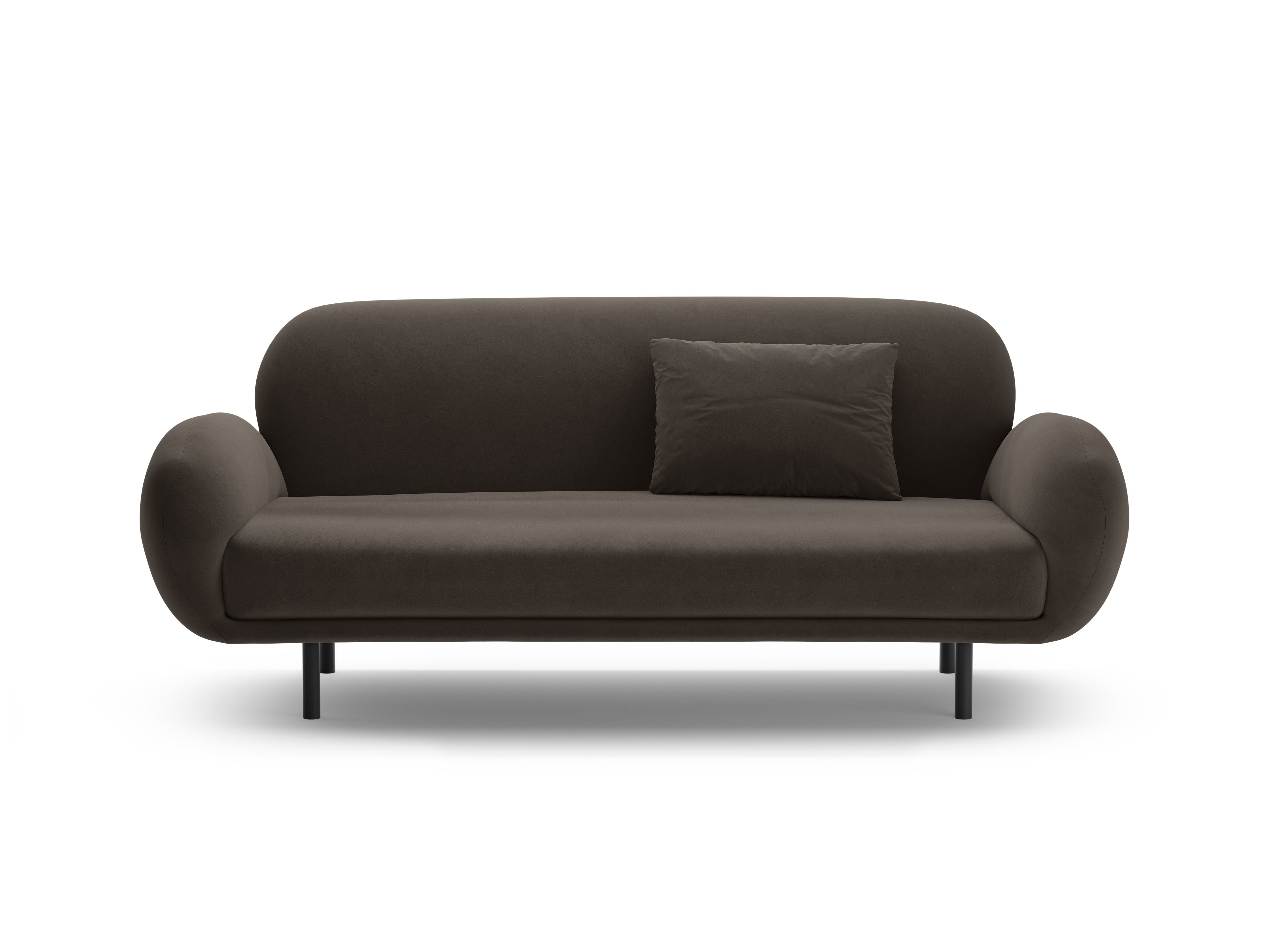 Velvet sofa 2.5-seater POPPY ebony