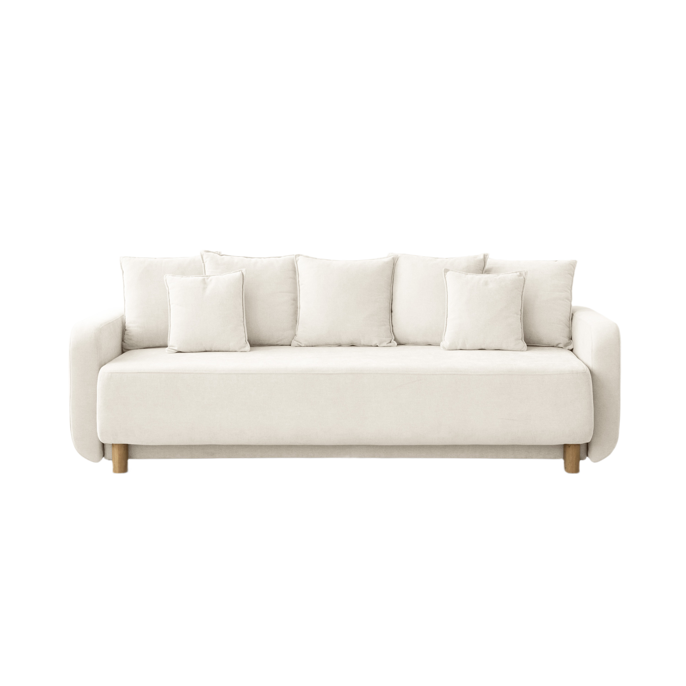 Pohovka s funkcí spaní ELEN slonová kost s šenilovým potahem