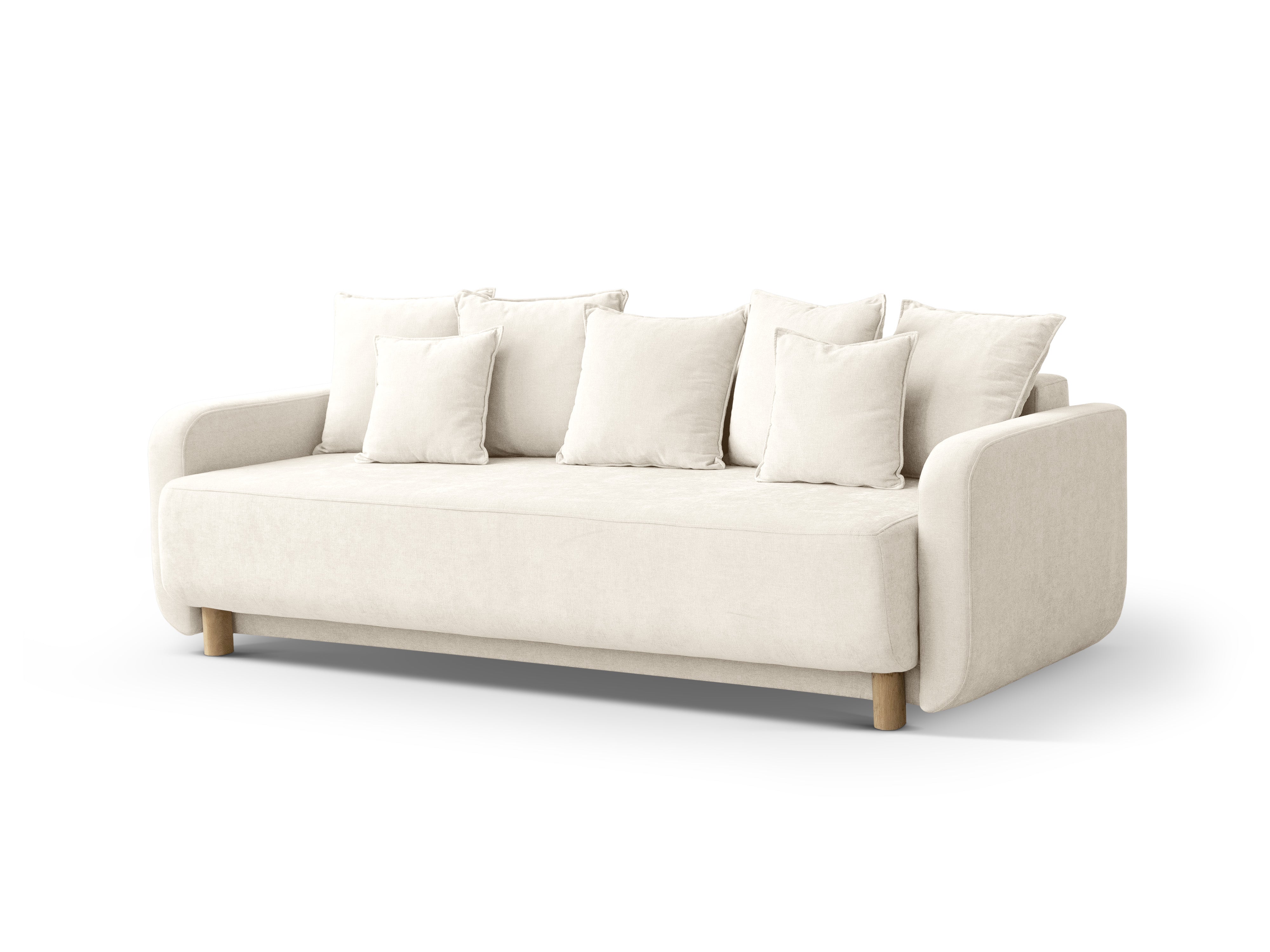 Pohovka s funkcí spaní ELEN slonová kost s šenilovým potahem