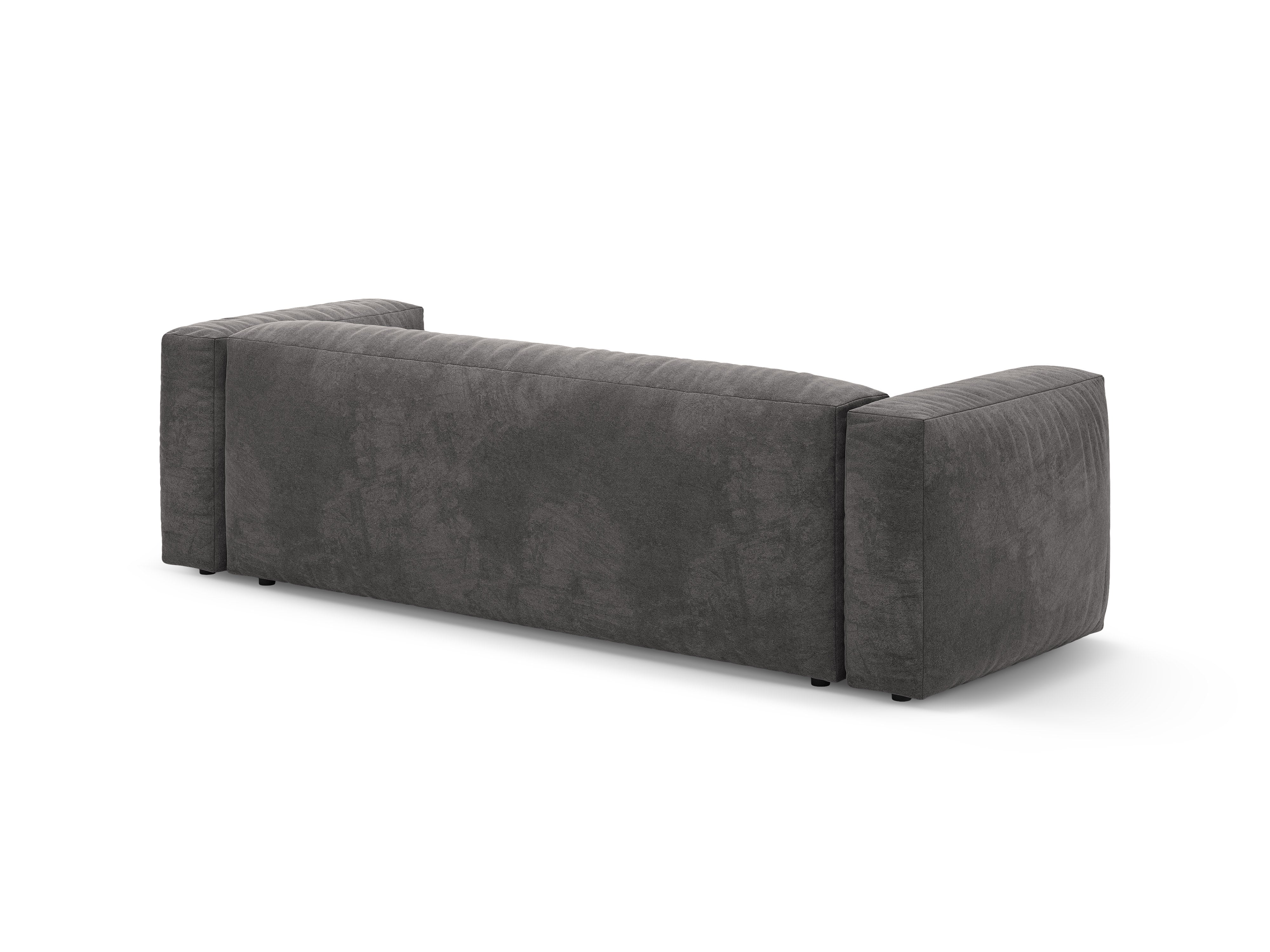 Sofa sametová 3-osobová s funkcí spaní MARTINA šedá