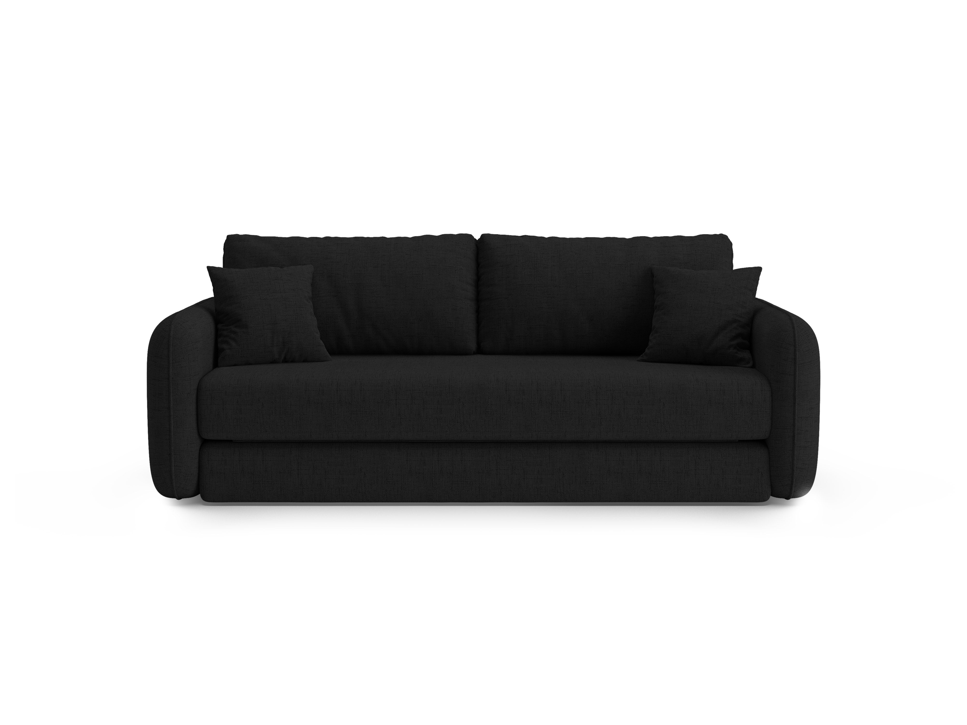 3-Seater Sofa with Sleeping Function DORMI Black