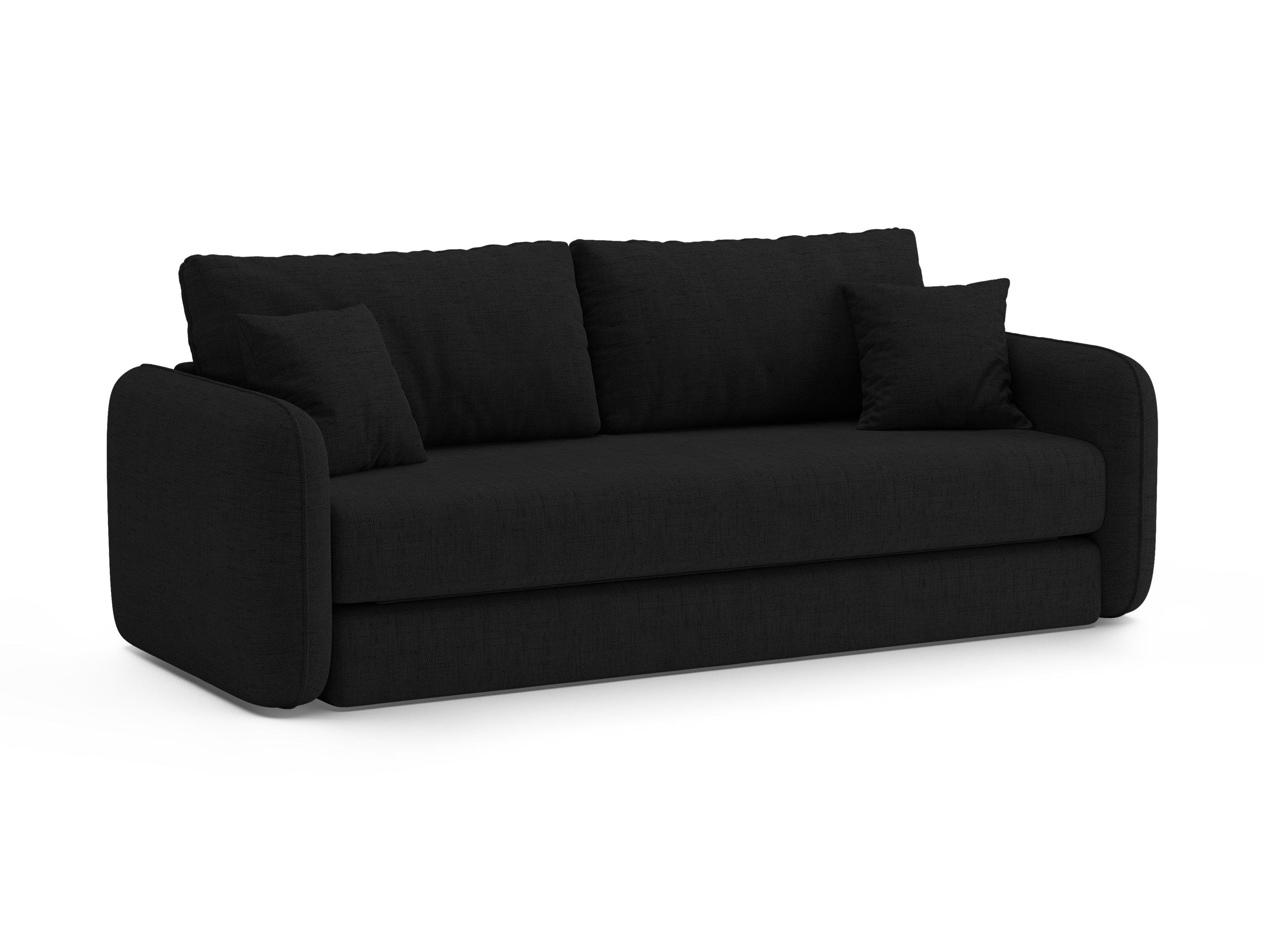 3-Seater Sofa with Sleeping Function DORMI Black